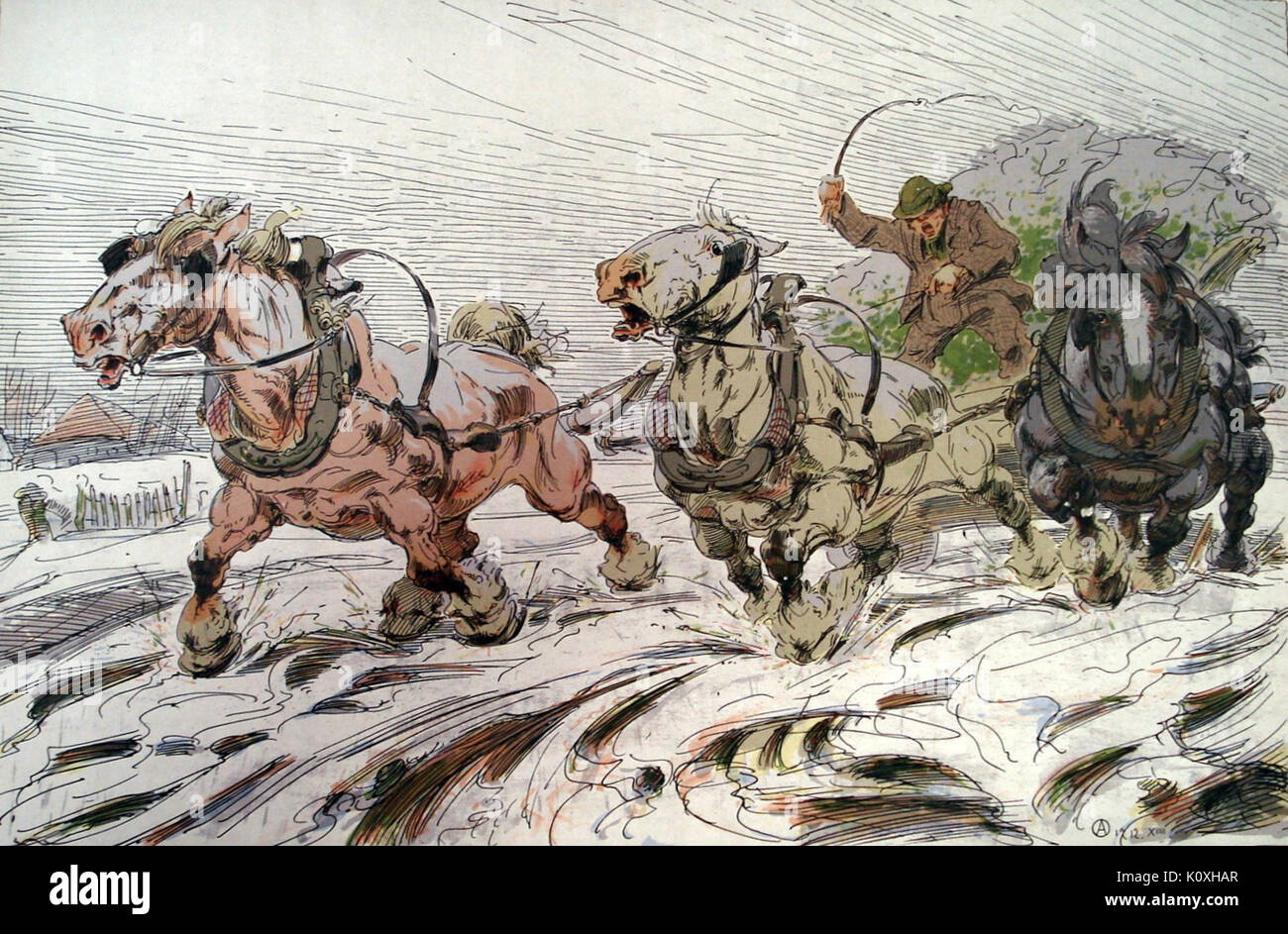 Alfred Ost Paarden Banque D'Images