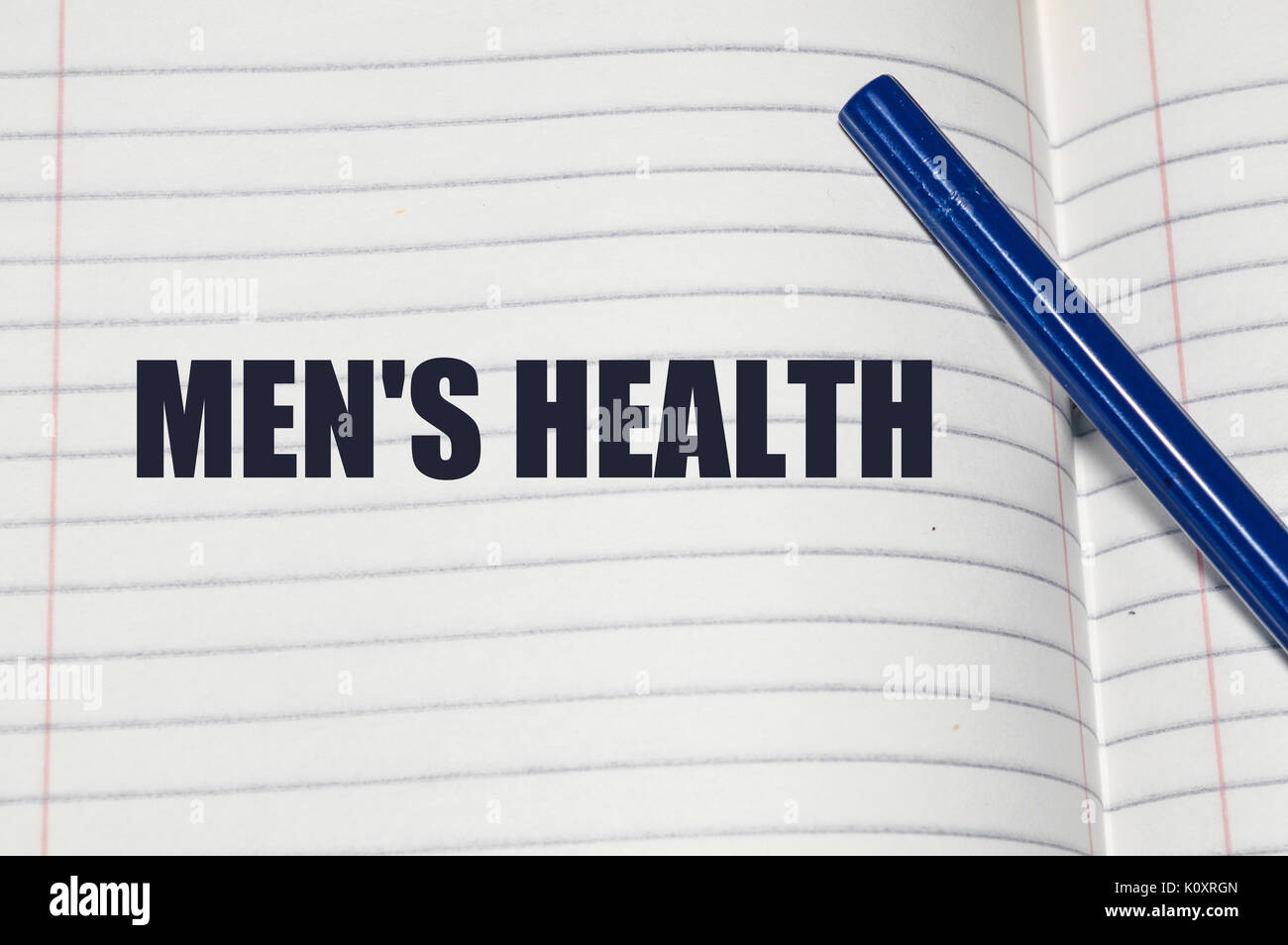 La santé des hommes écrit sur du papier blanc, l'arrière-plan le concept de la santé Banque D'Images