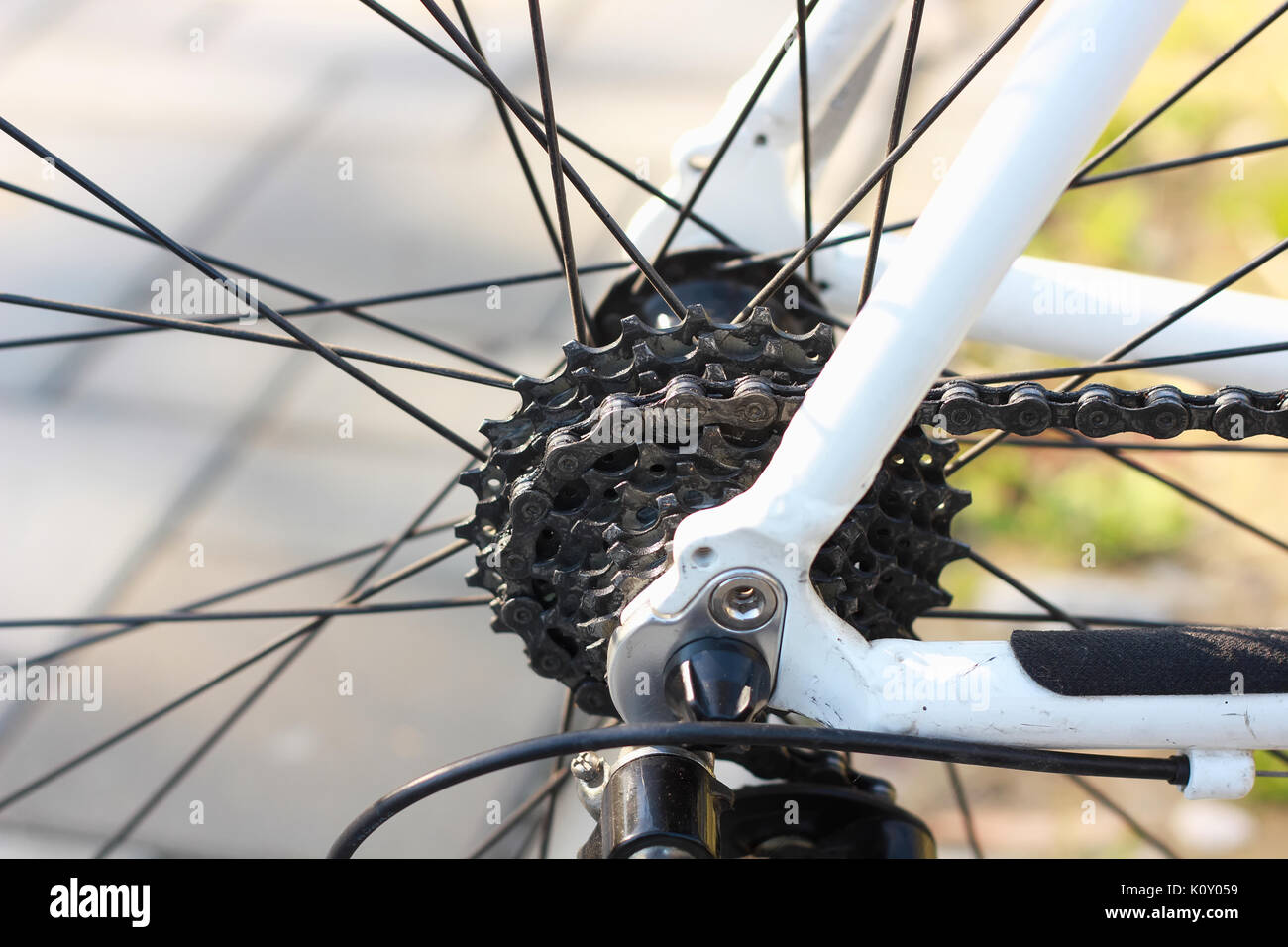 Cadre de vélo de route. Pièces Sports, léger, rapide et durable. Banque D'Images