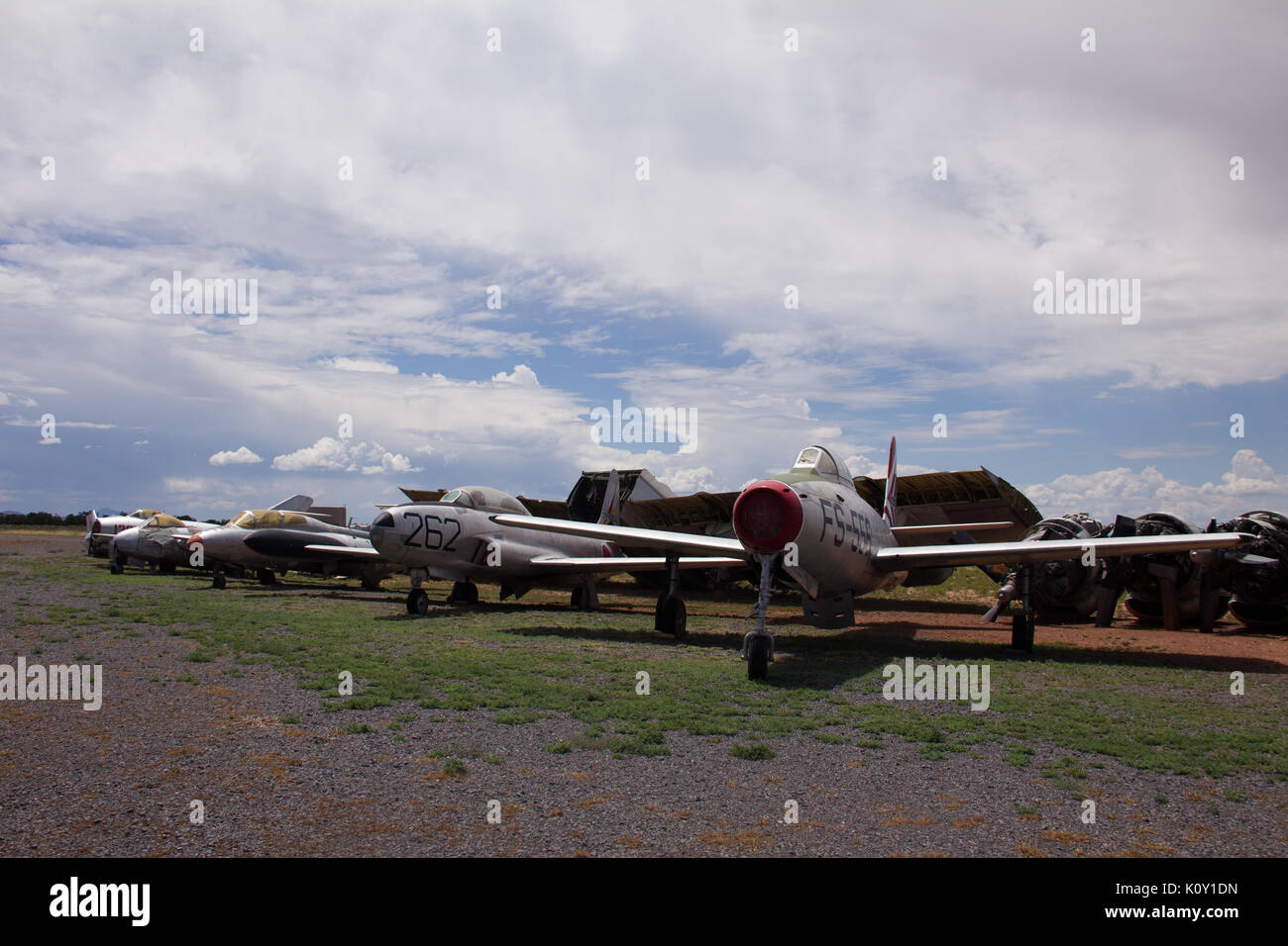 Mise hors service d'avions de chasse au musée Planes of Fame, Arizona Banque D'Images