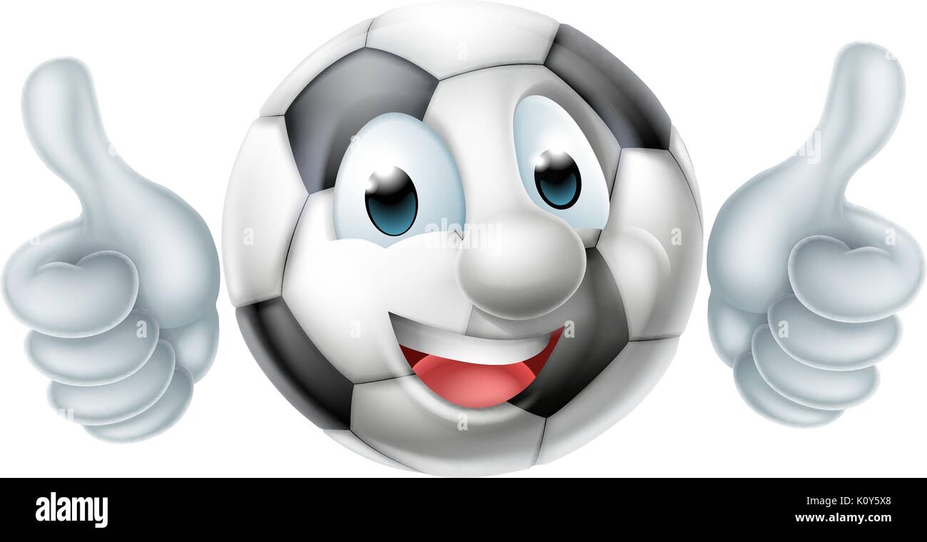 Cartoon caractères ballon de football Illustration de Vecteur