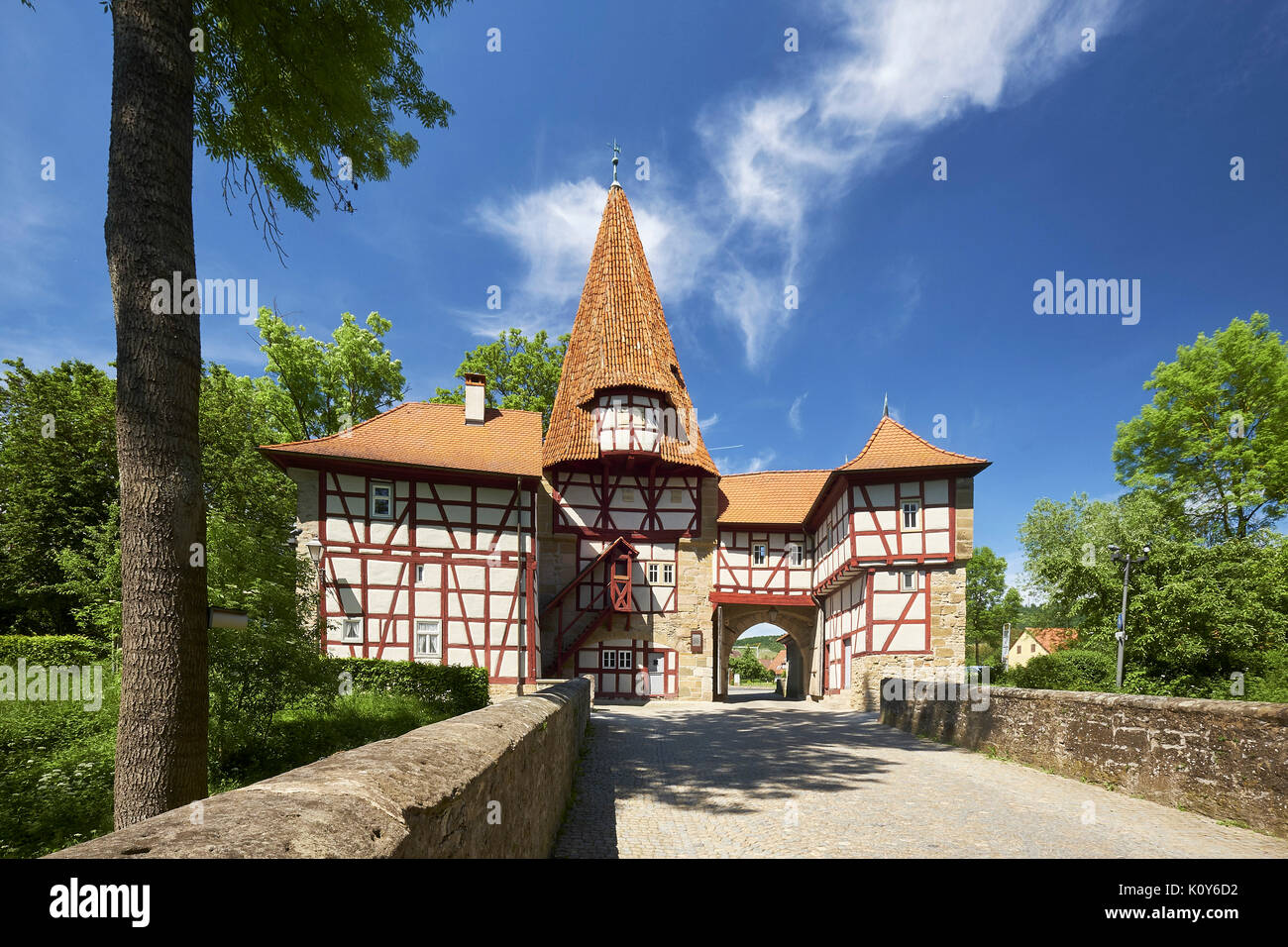 Rödelseer gate de Iphofen, en Basse-franconie, Kitzingen, Bavière, Allemagne Banque D'Images