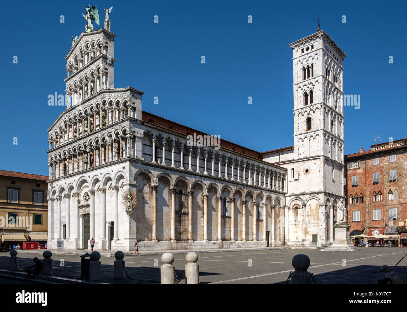 Eglise San Michele in Foro, Lucca, Toscane, Italie Banque D'Images