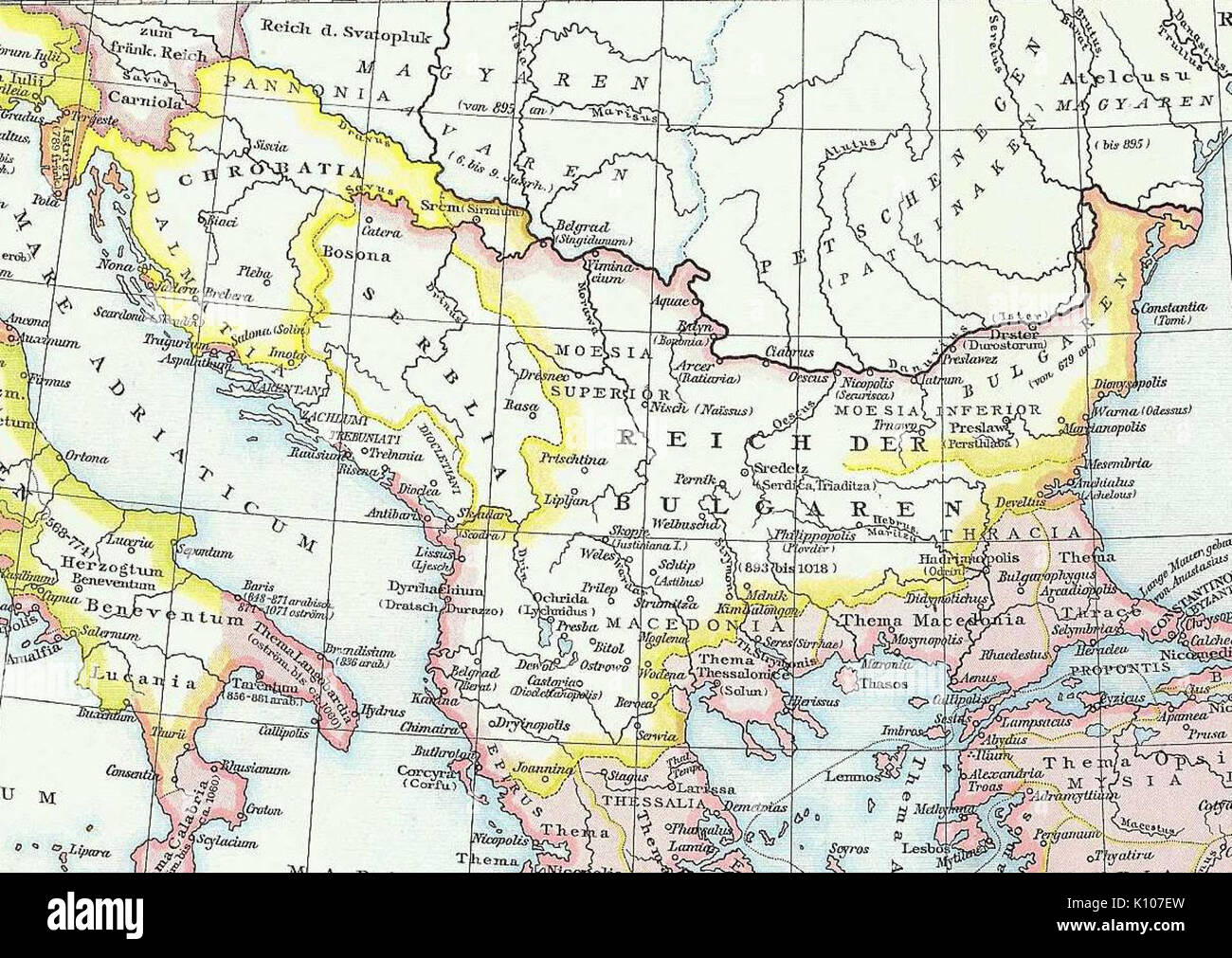 Balkans en 9e siècle Banque D'Images