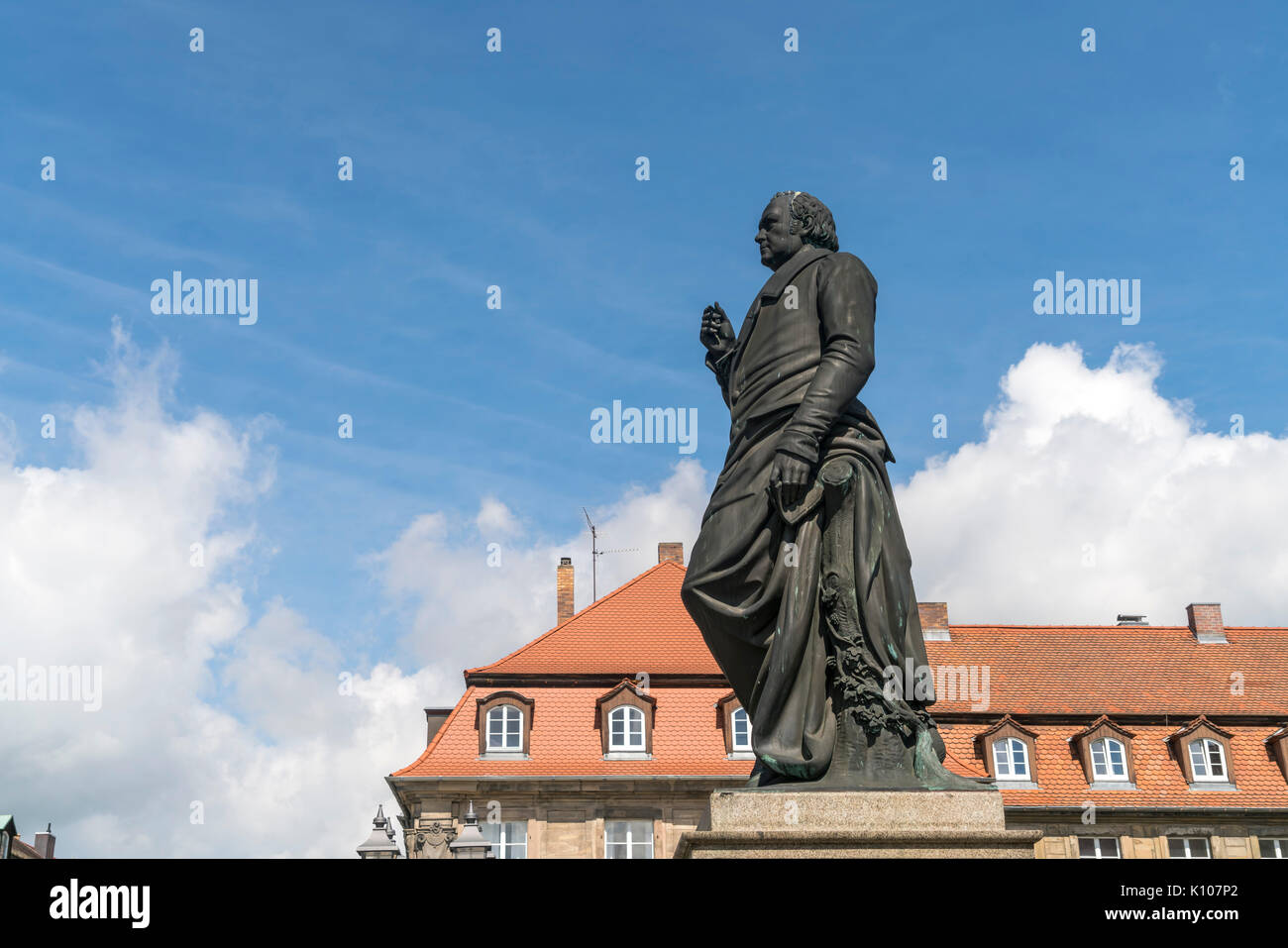 Jean Paul Denkmal auf dem Jean-Paul-Platz à Bayreuth, Oberfranken, Bayern, Deutschland | Jean Paul statue sur Jean-Paul square, Bayreuth, la Fran Banque D'Images