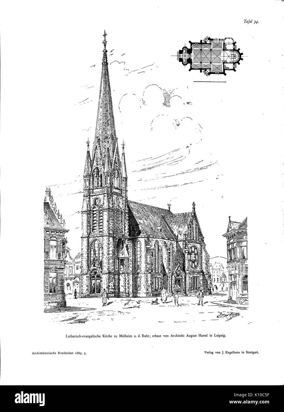 August Hartel Kirche Muehlheim Banque D'Images