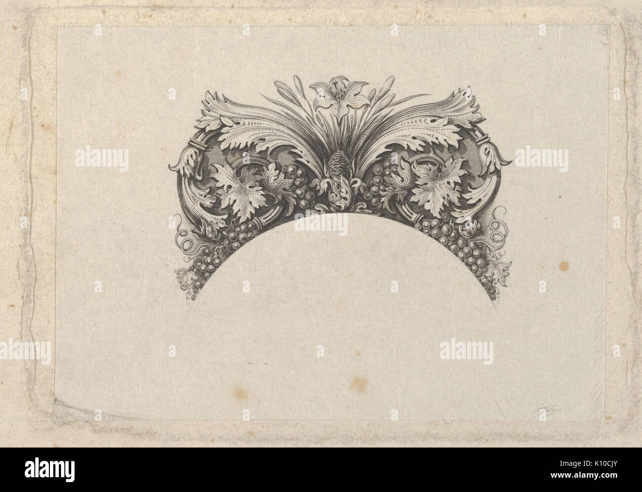 Élément de charpente voûtée, avec des billets et d'acanthe les feuilles de vigne, raisin et lily A RENCONTRÉ DP837941 Banque D'Images