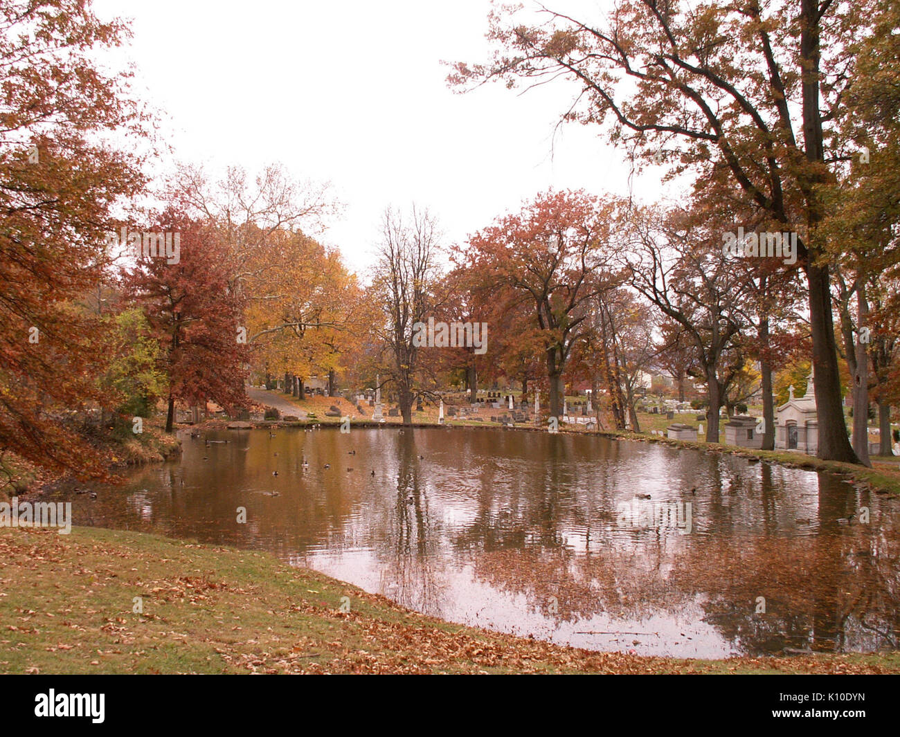 Cimetière d'Allegheny, étang de l'automne, 01 Banque D'Images
