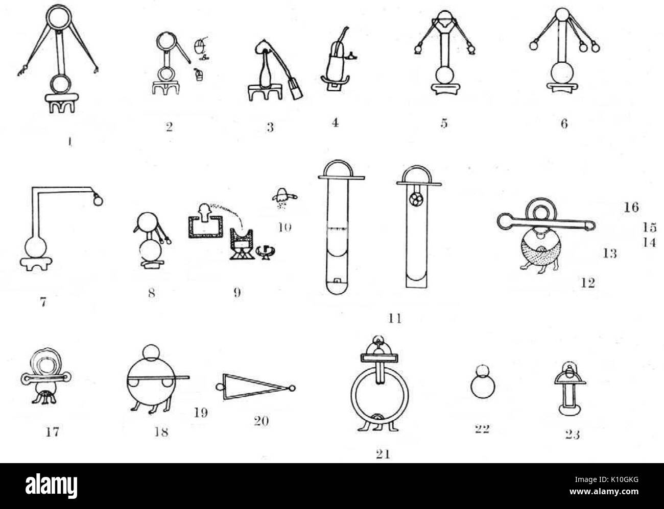 Appareils chimiques d'Alexandrie, d'un manuscrit du 11ème siècle 10 à St Mark's, Venise. Banque D'Images