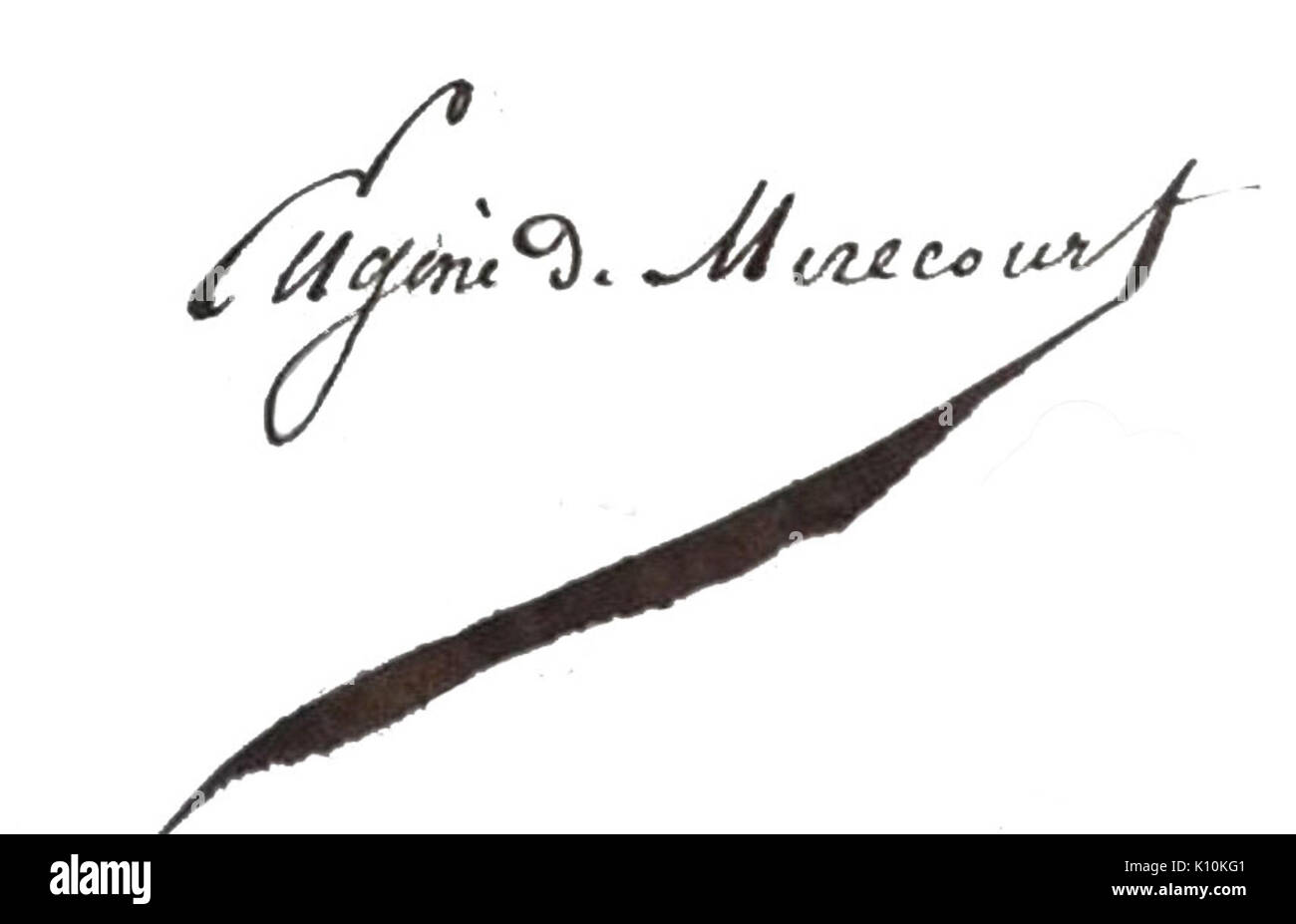 Autographe Eugène de Mirecourt Banque D'Images