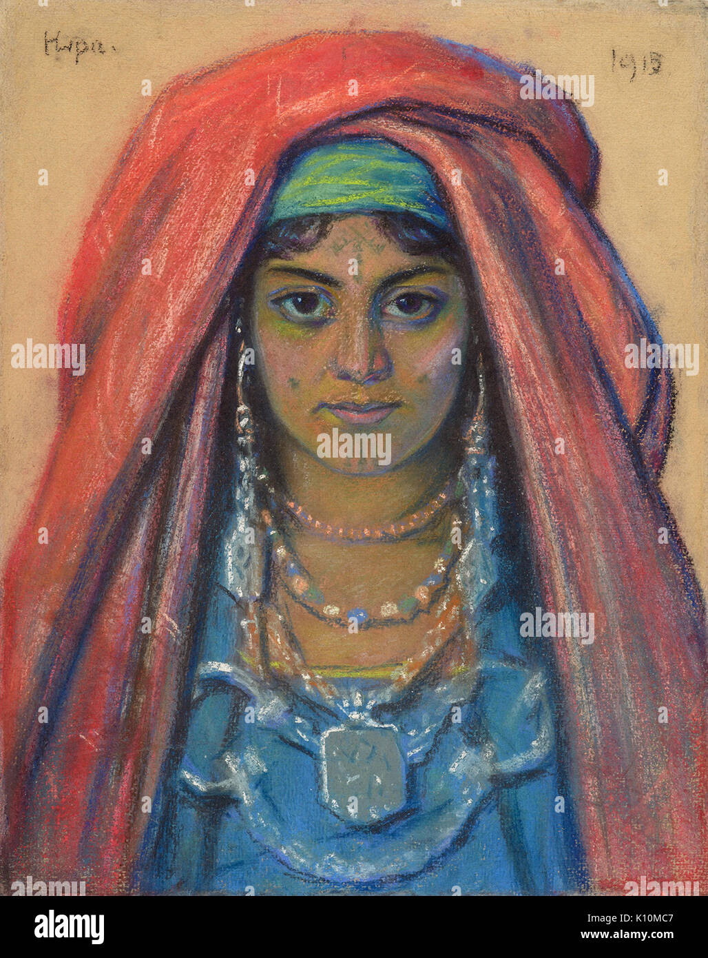 Laikmaa fourmis. Beduiinlanna portree. 1915 Banque D'Images