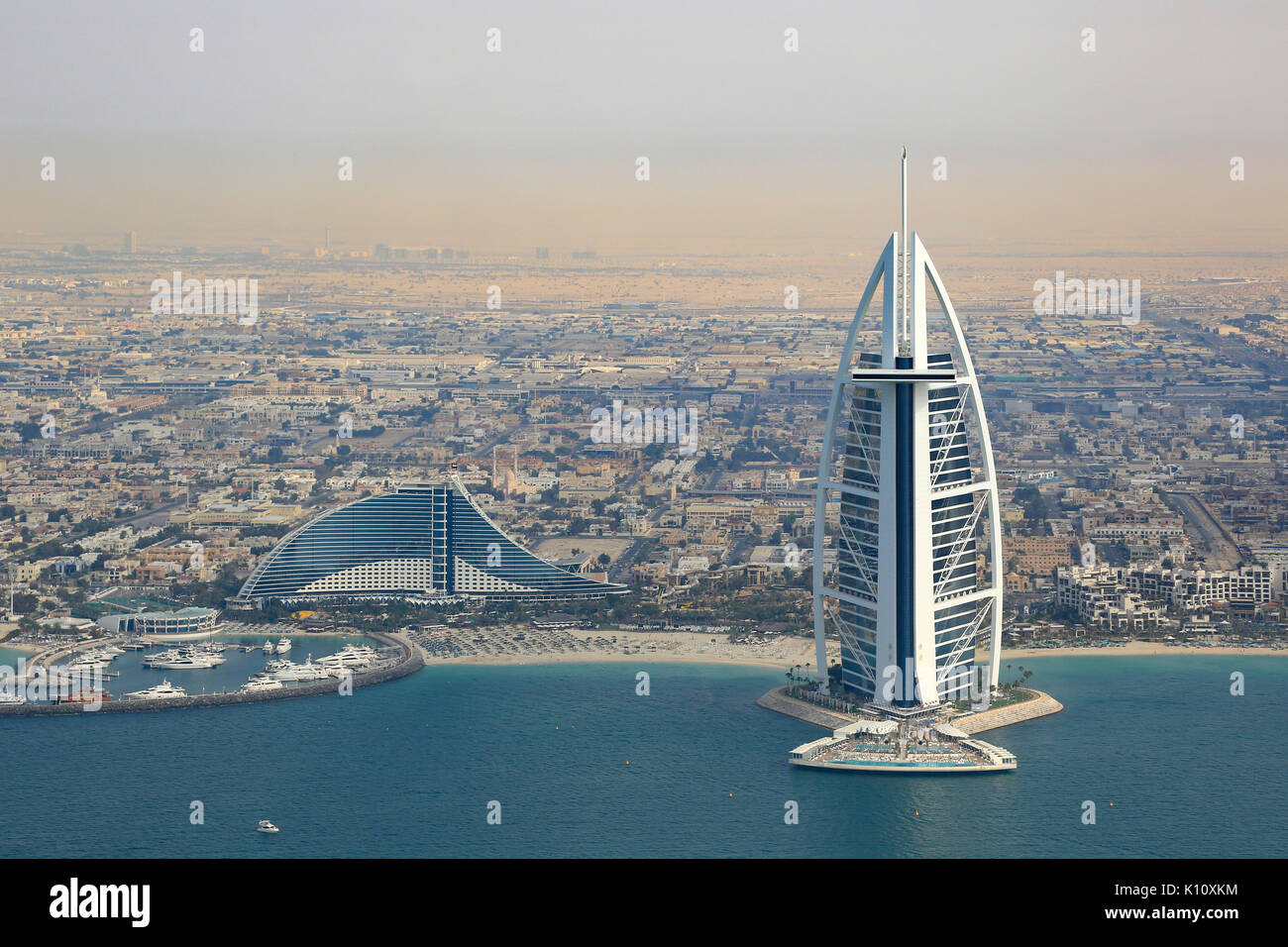 Burj al Arab hotel dubai uae photographie vue aérienne Banque D'Images