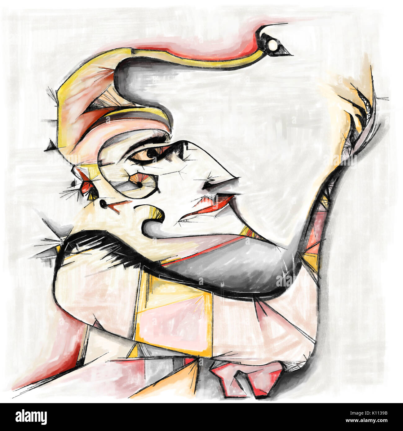 Joker avec un chapeau (Digital Painting) Banque D'Images