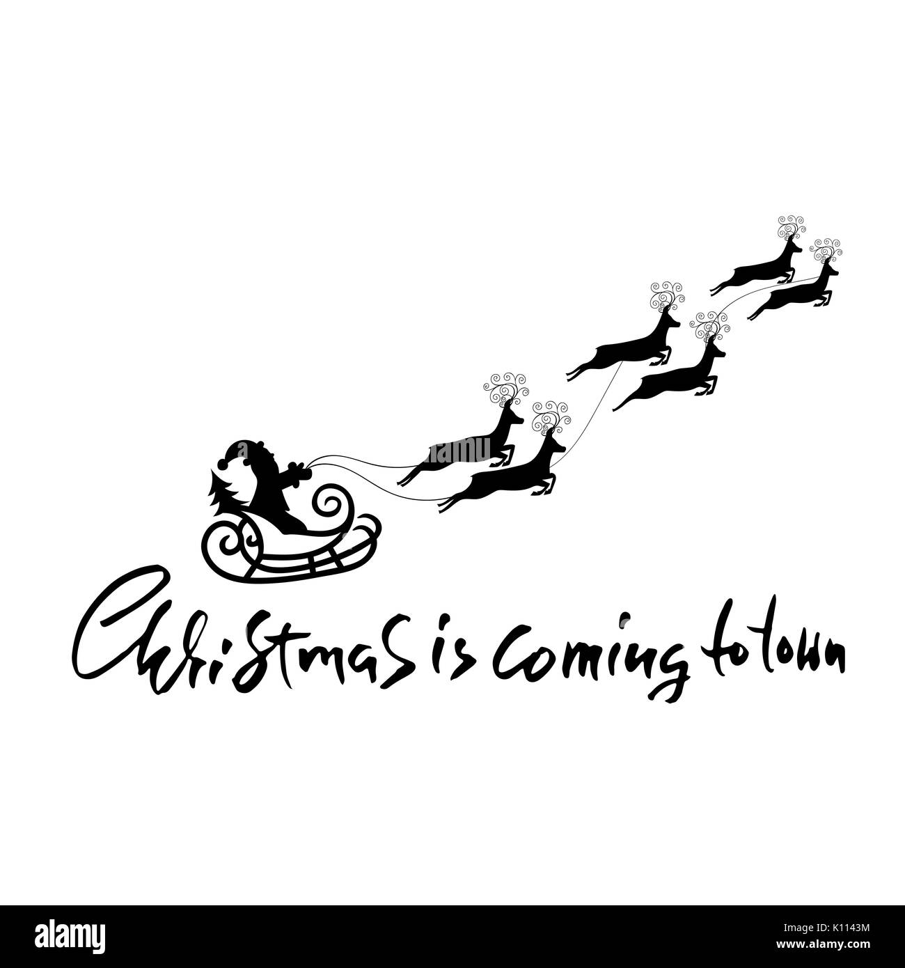 Design lettrage de Noël. C'est Noël à la ville. Vector illustration. Lettrage moderne brosse sèche. Carte de vacances. Illustration de Vecteur