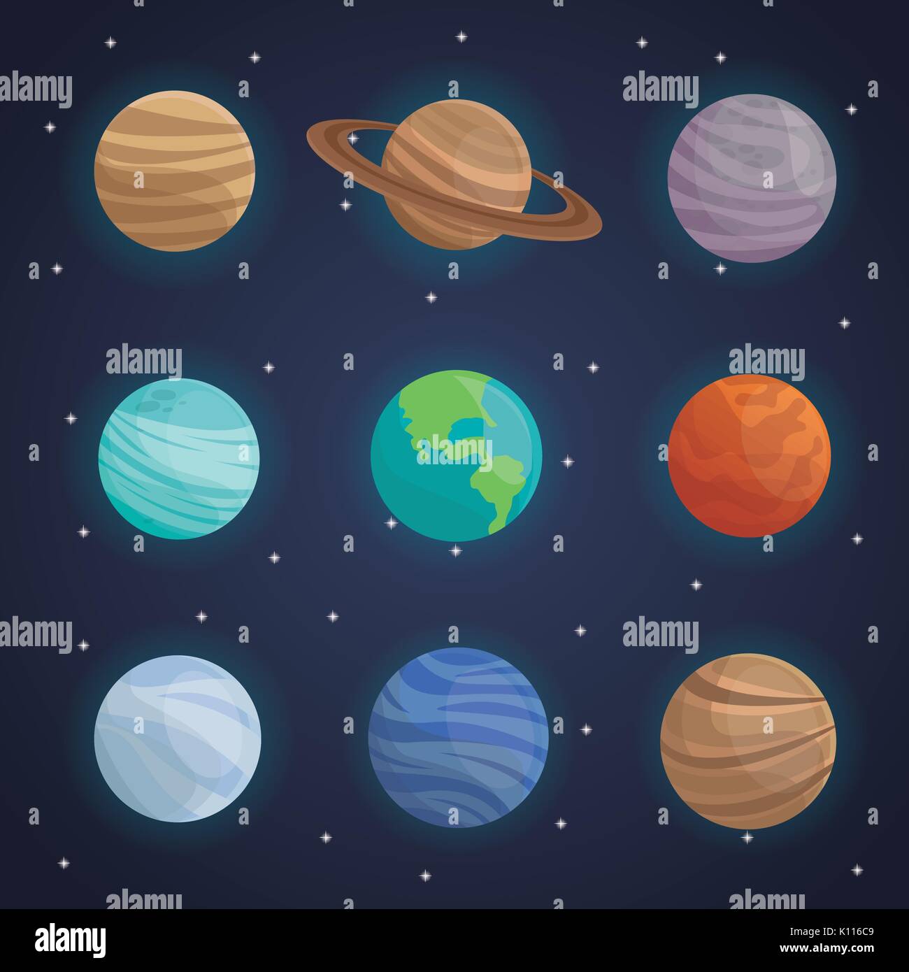 Dessin Des Planètes Du Système Solaire L'espace couleur d'arrière-plan du paysage avec les planètes du système
