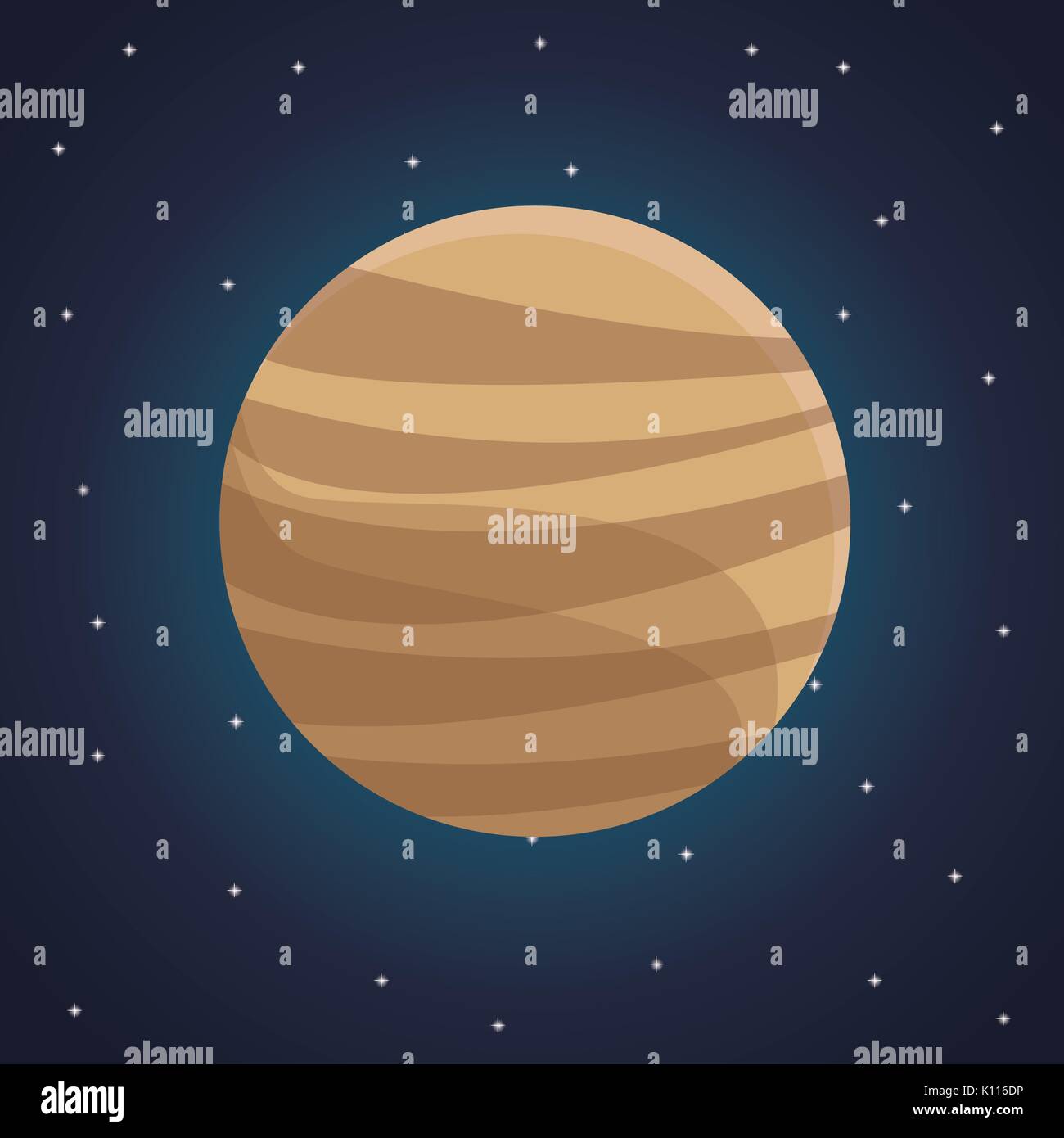 Paysage de l'espace couleur de fond avec la planète Vénus Illustration de Vecteur