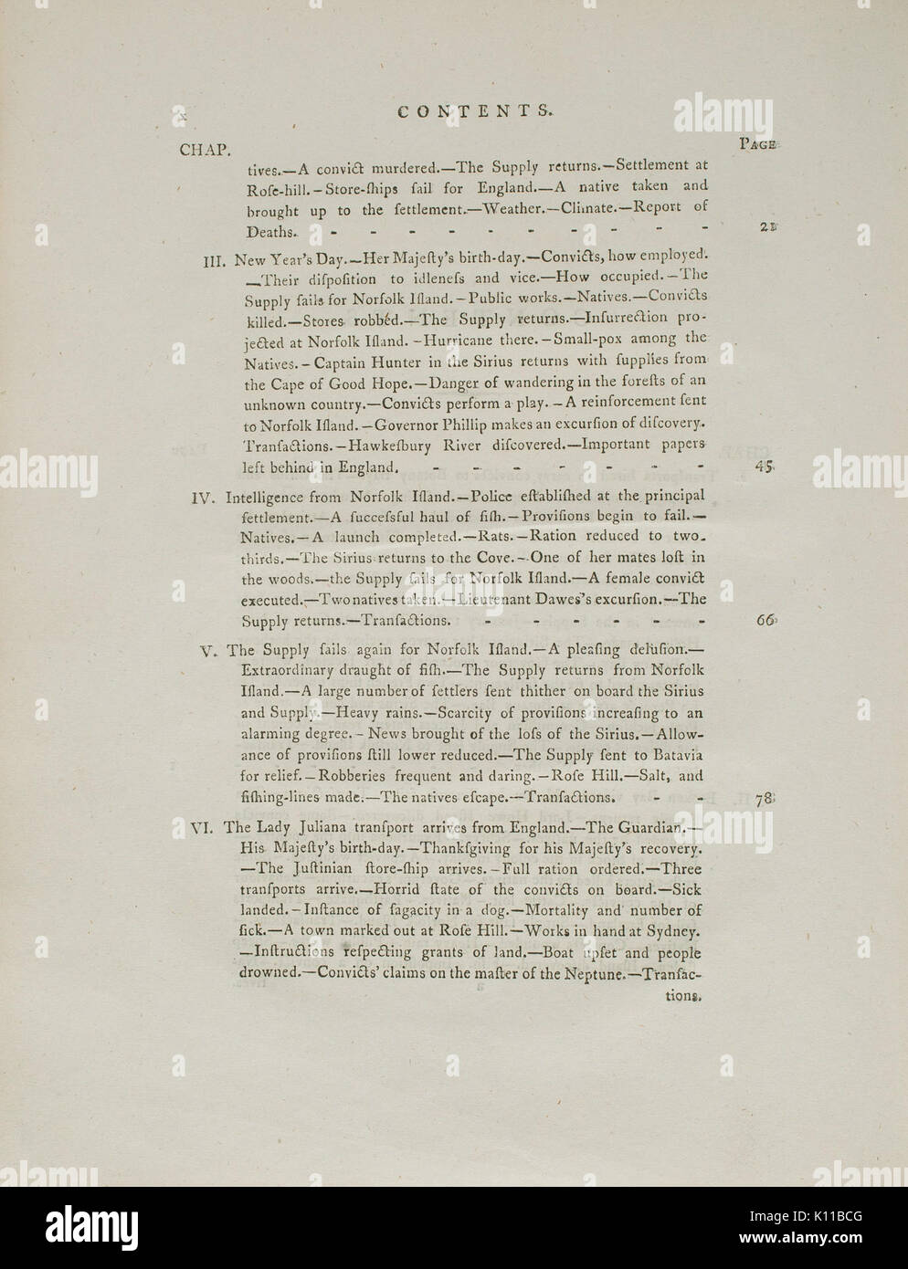 Un compte de la colonie anglaise en Nouvelle Galles du Sud, à partir de sa première colonie en janvier 1788 à août 1801 BHL45924326 Banque D'Images