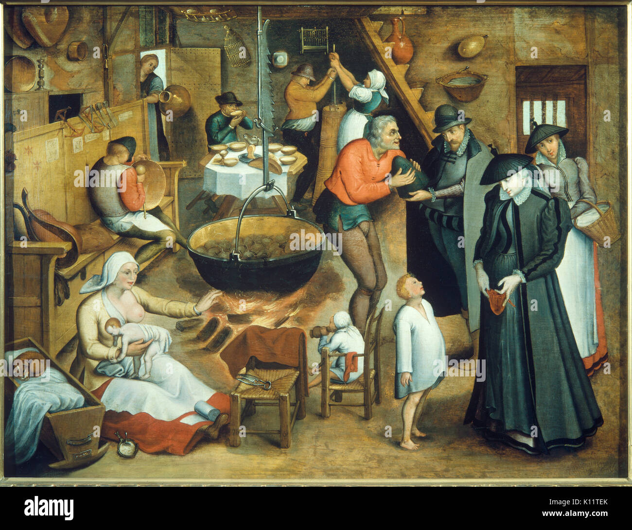 La visite de l'agriculteur locataire - Jan Brueghel l'ancien Banque D'Images