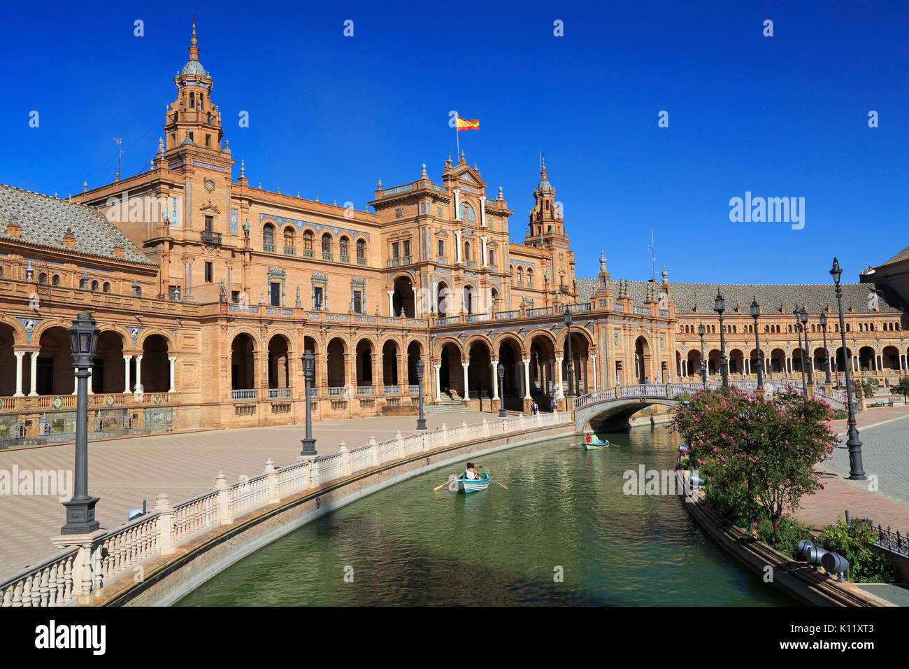 Plaza de España ou place d'Espagne à Séville, Andalousie, Espagne Banque D'Images