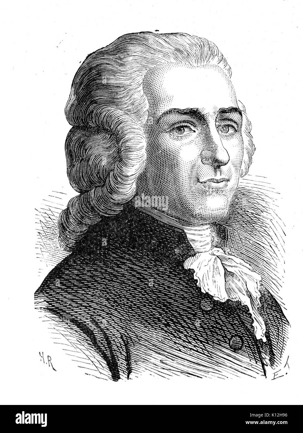 Cette image commémore *Guillotin*, un médecin français surtout connu pour son association avec l’invention de la guillotine. Le travail de Guillotin a eu des implications historiques importantes pendant la Révolution française. Banque D'Images