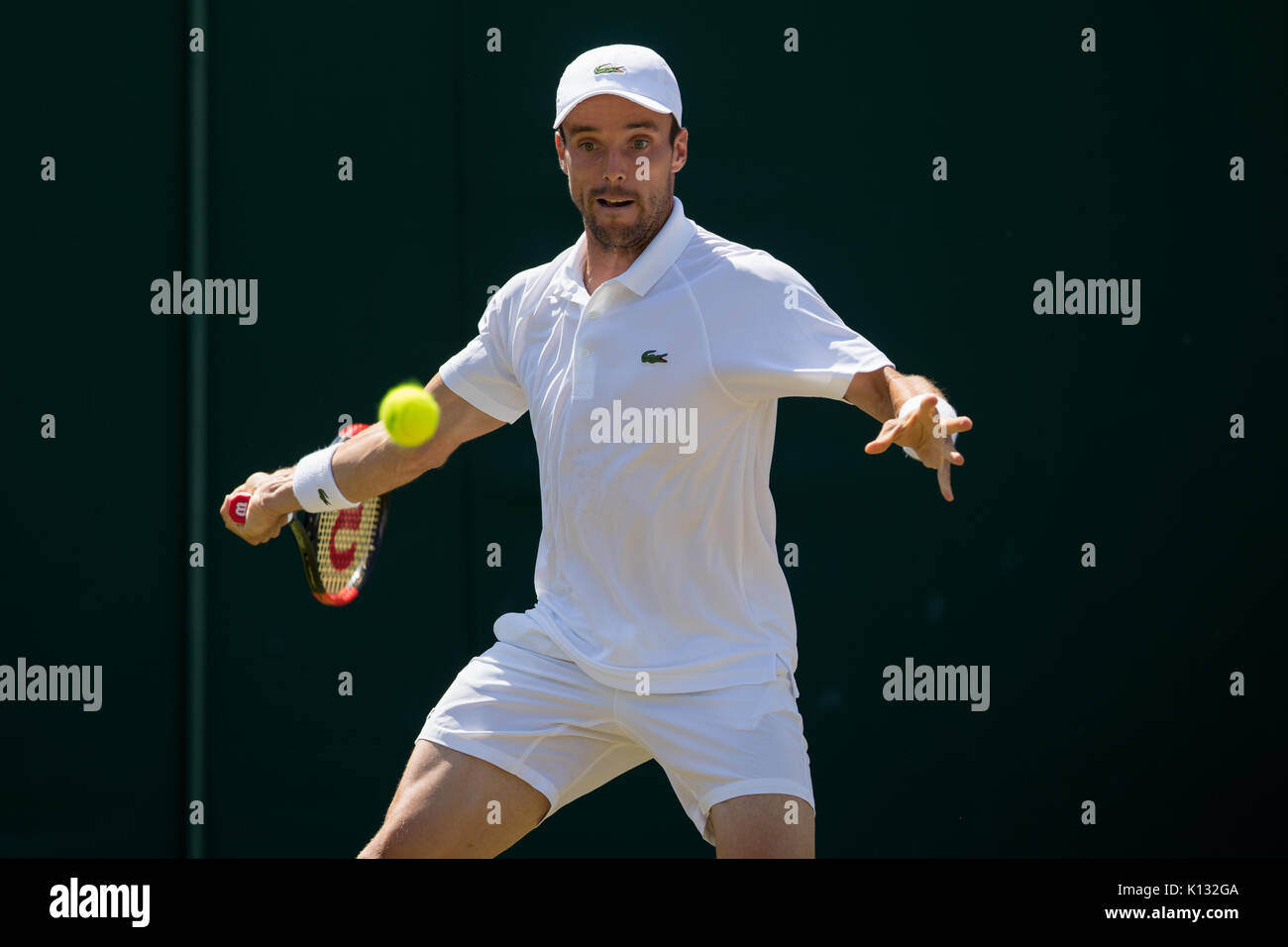Roberto Bautista Agut d'Espagne à l'Gentlemen's singles - tournoi de Wimbledon 2017 Banque D'Images