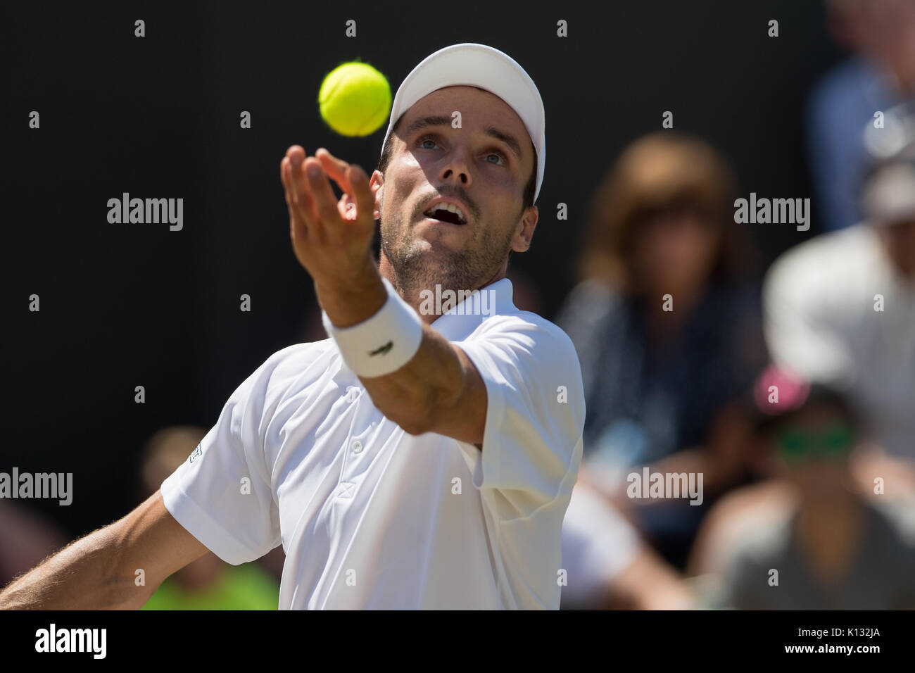 Roberto Bautista Agut d'Espagne à l'Gentlemen's singles - tournoi de Wimbledon 2017 Banque D'Images