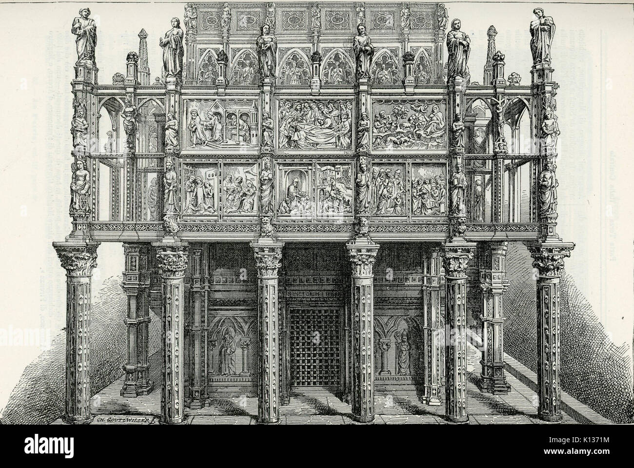 Arezzo Altare maggiore nella Cattedrale di Giovanni Pisano Banque D'Images