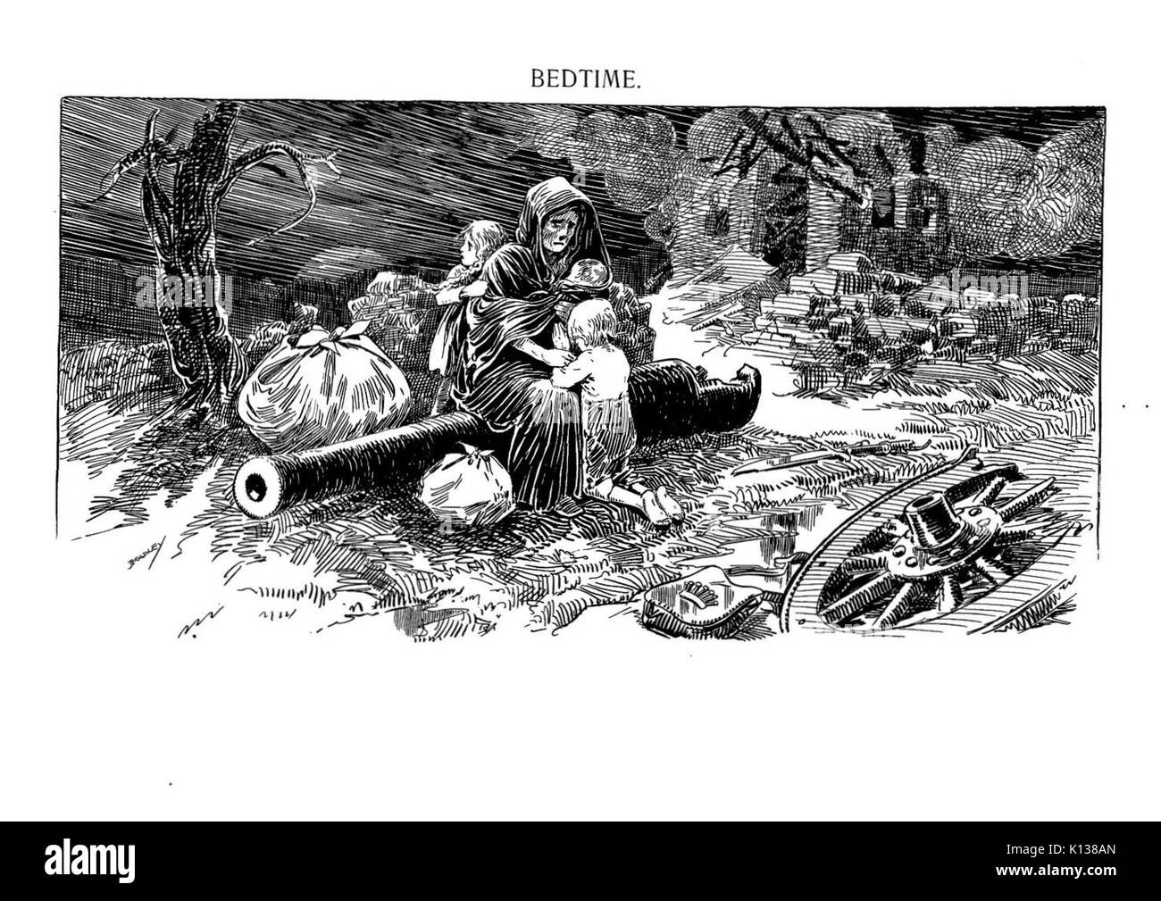 L'heure du coucher. Luther D. Bradley Banque D'Images