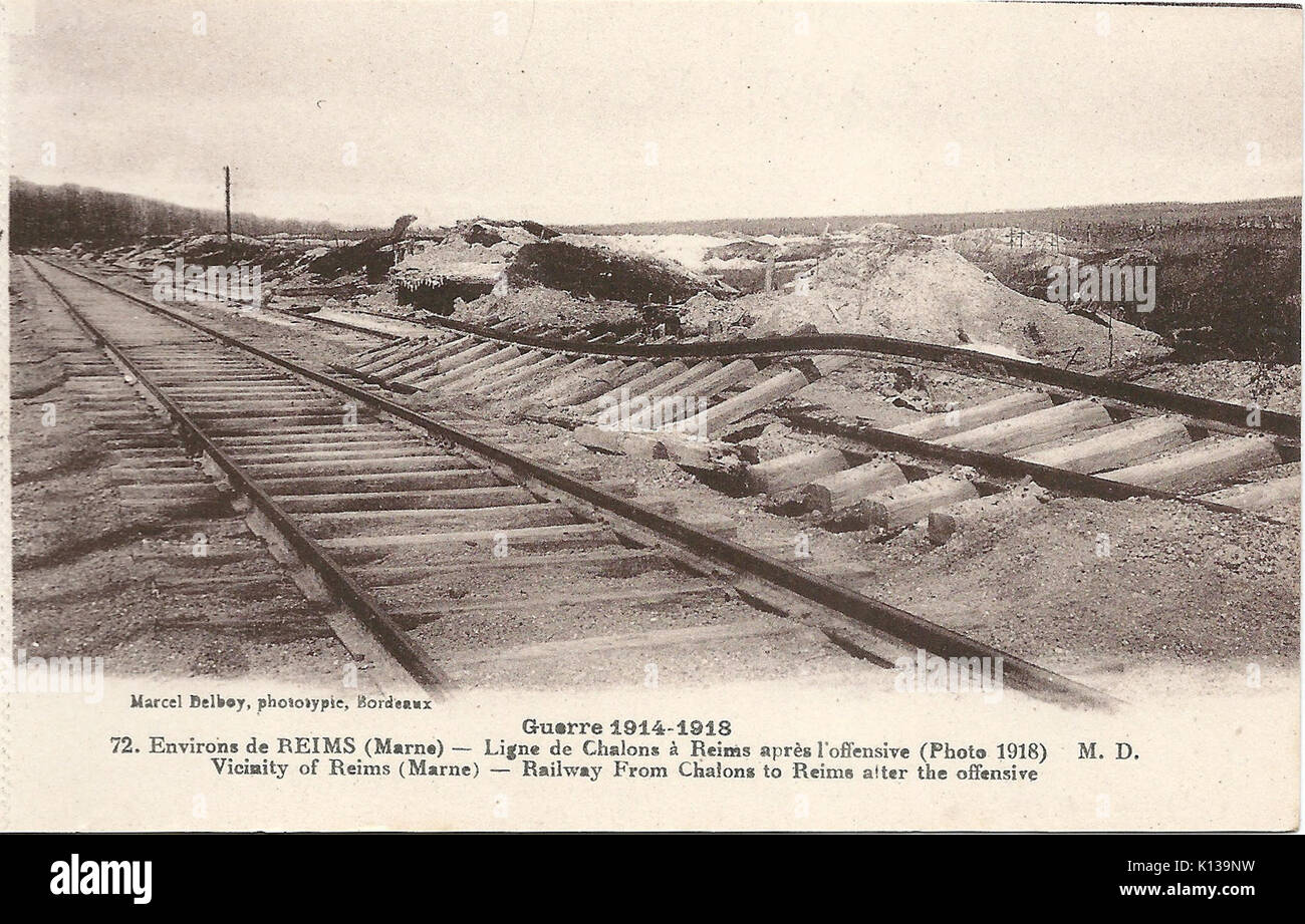 Autour de Reims FR 51 ligne ferroviaire Châlons Reims 1 Banque D'Images