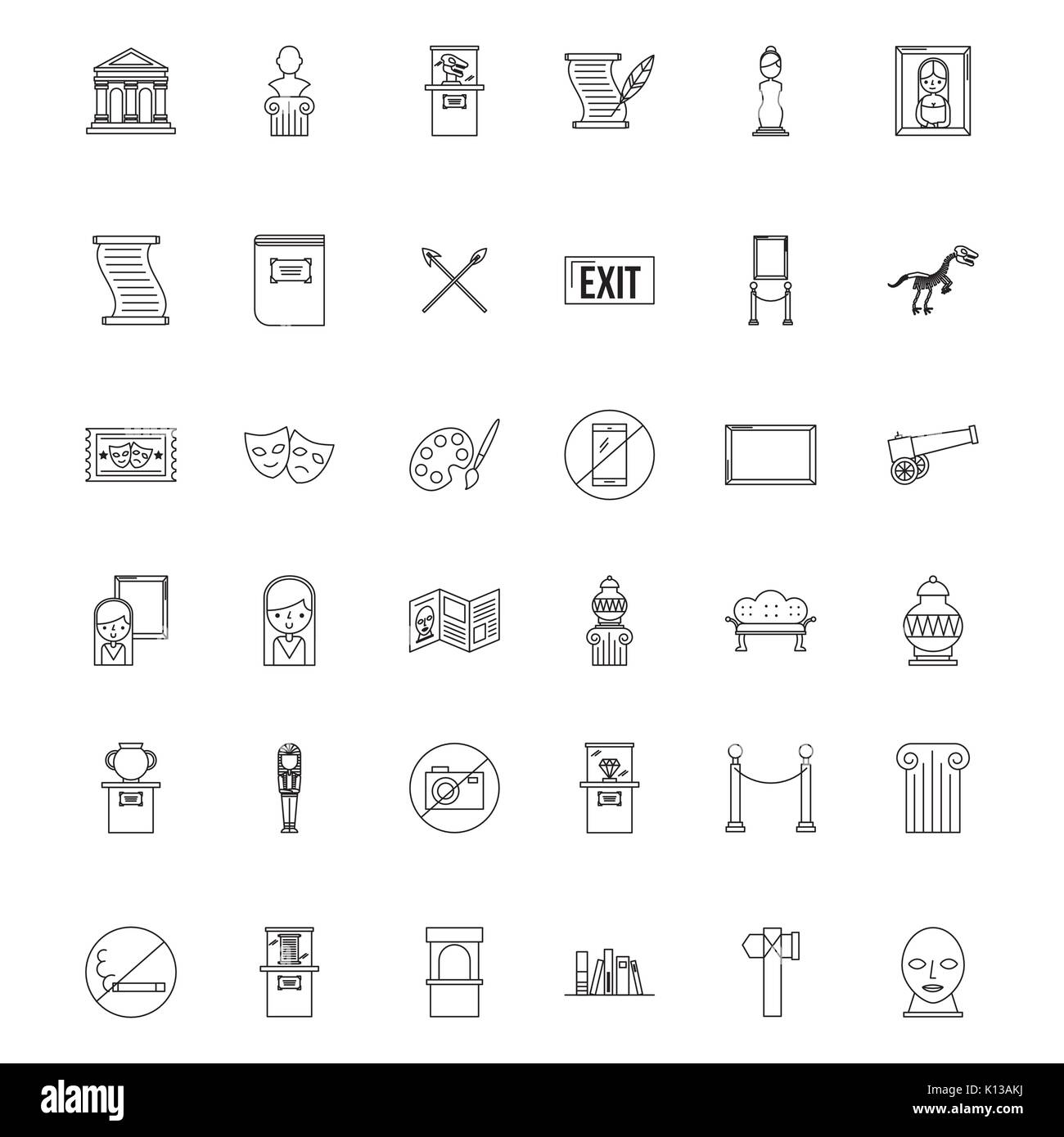 Icon set history museum Illustration de Vecteur