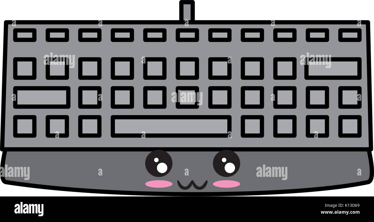 Icône de périphérique clavier kawaii over white background vector  illustration Image Vectorielle Stock - Alamy