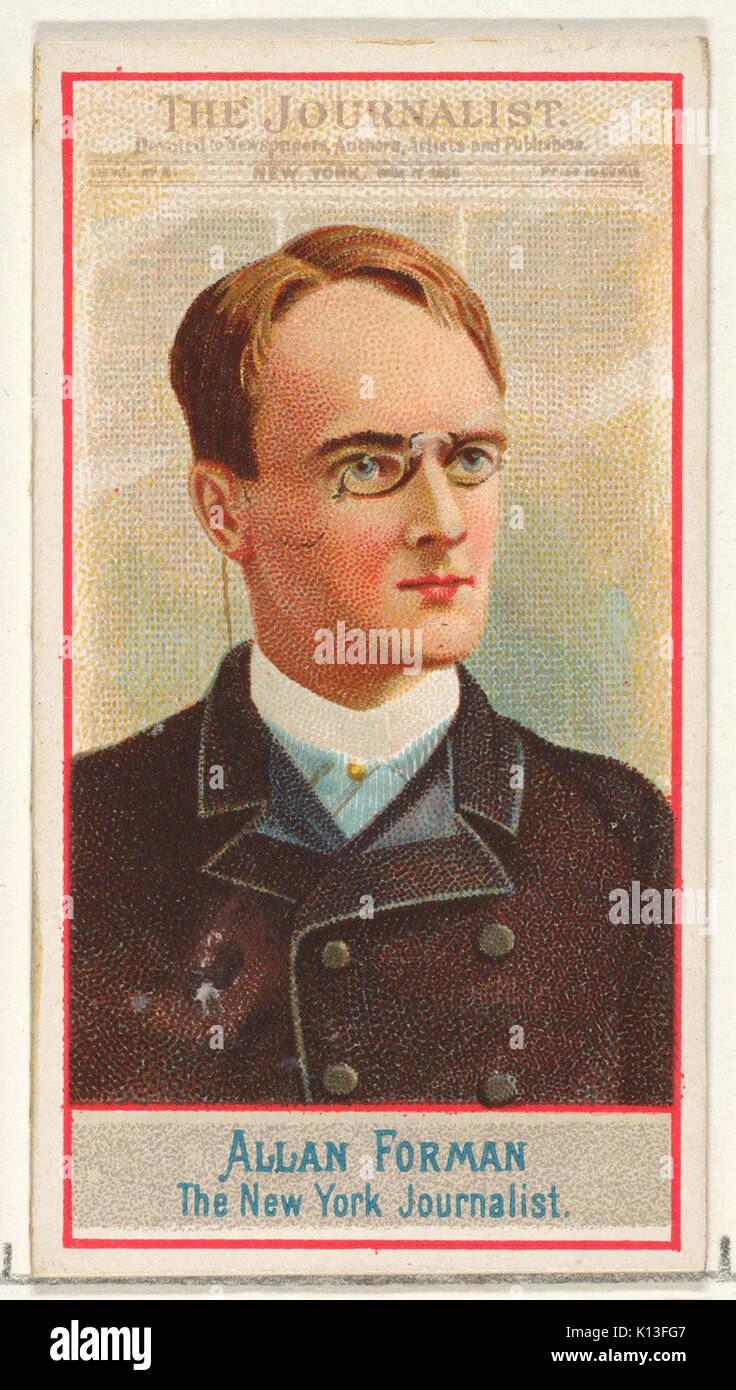 Allan Forman, le journaliste de New York, à partir de la série des éditeurs américains (N1) pour les marques de cigarettes Allen & Ginter a rencontré DP827841 Banque D'Images