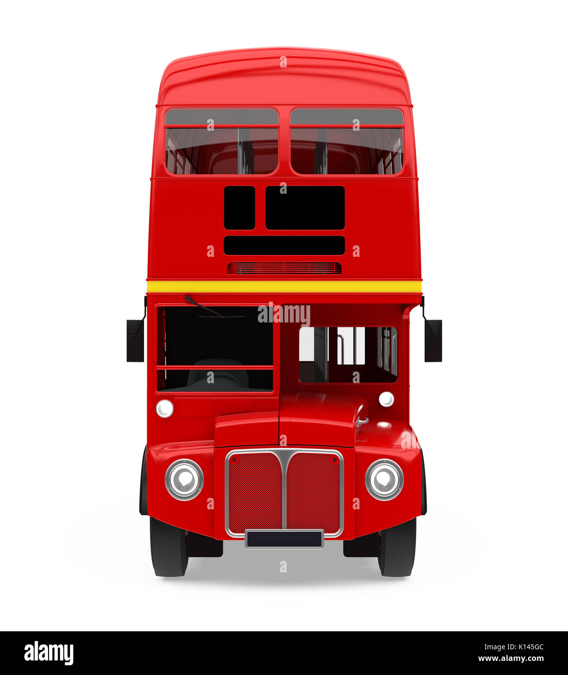 Bus à impériale rouge isolé Banque D'Images