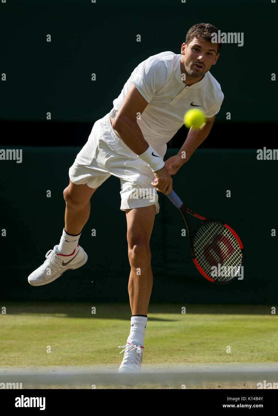 Grigor Dimitrov de la Russie lors de la Gentlemen's singles - tournoi de Wimbledon 2017 Banque D'Images