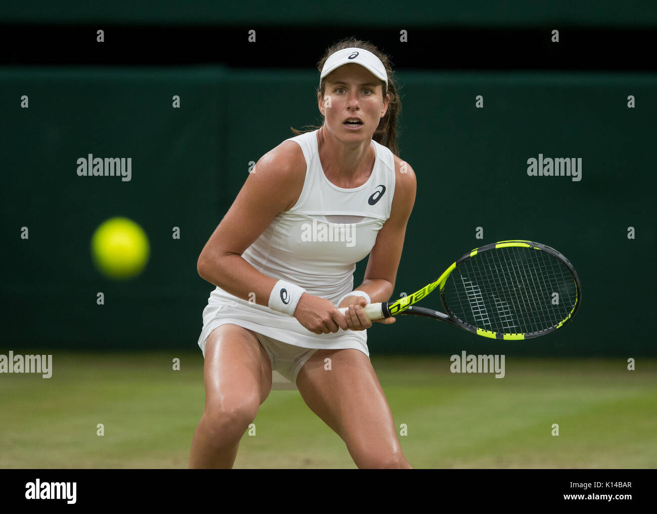 Johanna Konta de go au Ladies' Singles - tournoi de Wimbledon 2017 Banque D'Images