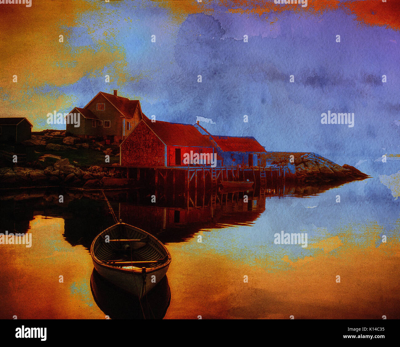 L'ART NUMÉRIQUE : Peggy's Cove, Nova Scotia, Canada Banque D'Images