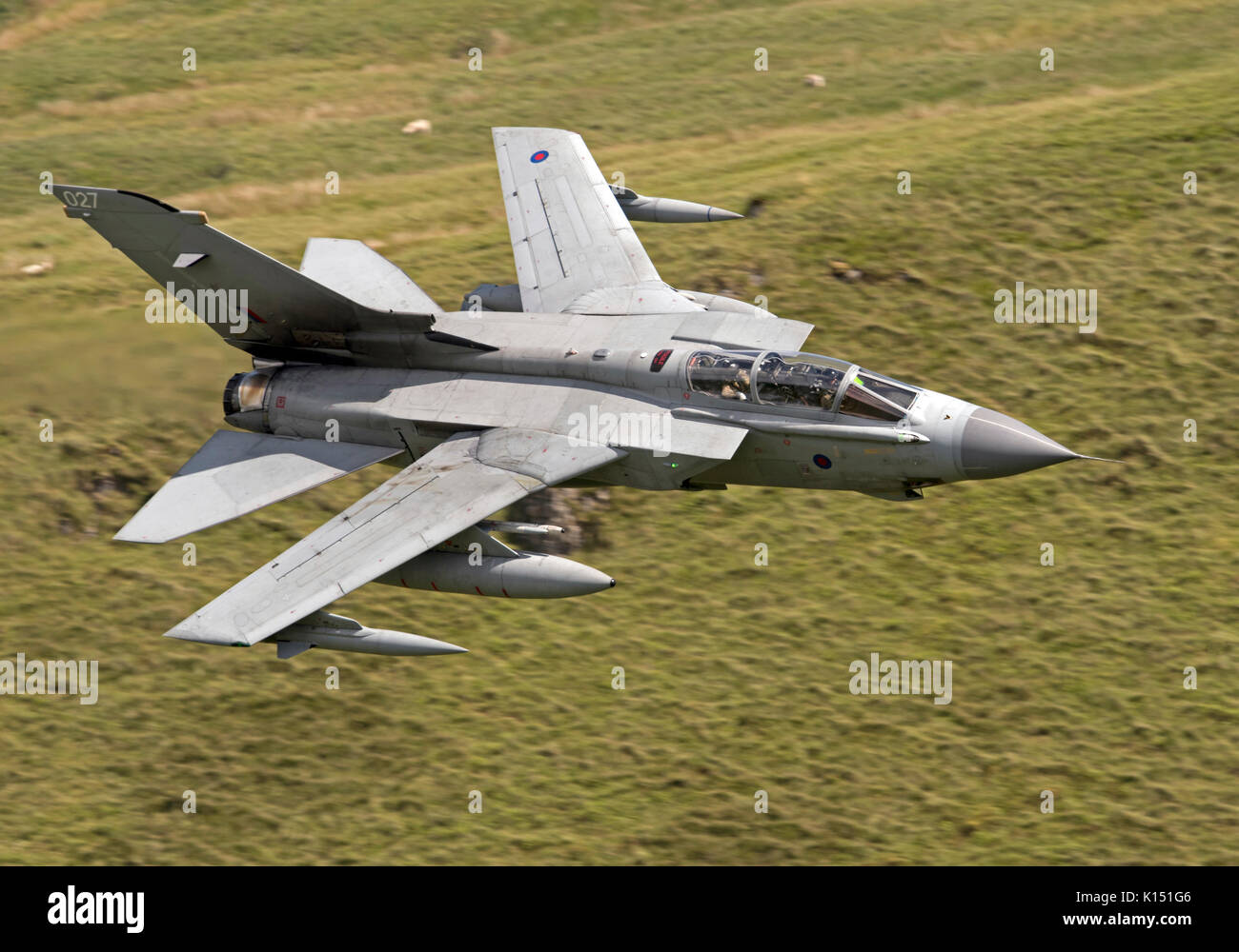 RAF Tornado Gr4 sur une sortie de vol à basse altitude dans la boucle de Mach7 LFA Banque D'Images