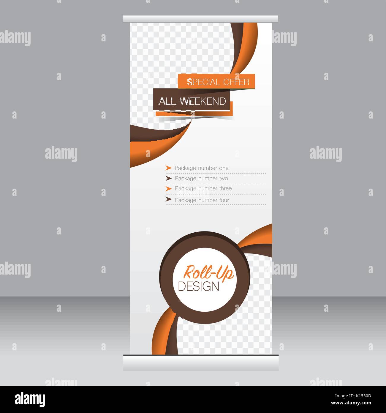 Roll up banner modèle. Résumé fond pour la conception, l'analyse,  l'éducation, de la publicité. Couleur marron et orange. Vector illustration  Image Vectorielle Stock - Alamy