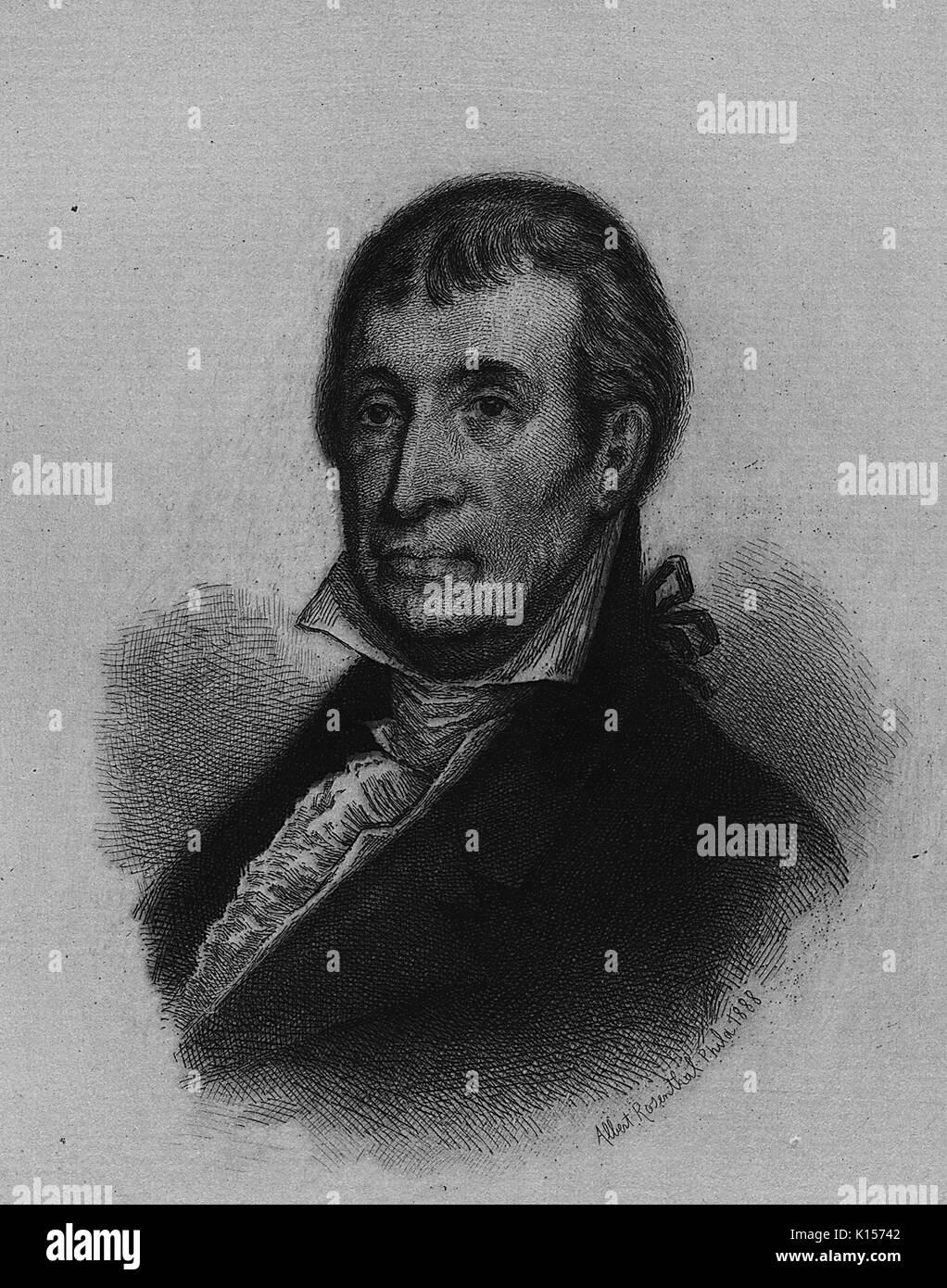 Portrait de Martin Luther, l'un des pères fondateurs des États-Unis d'Amérique et un promoteur d'États de l'Homme, 1800. À partir de la Bibliothèque publique de New York. Banque D'Images