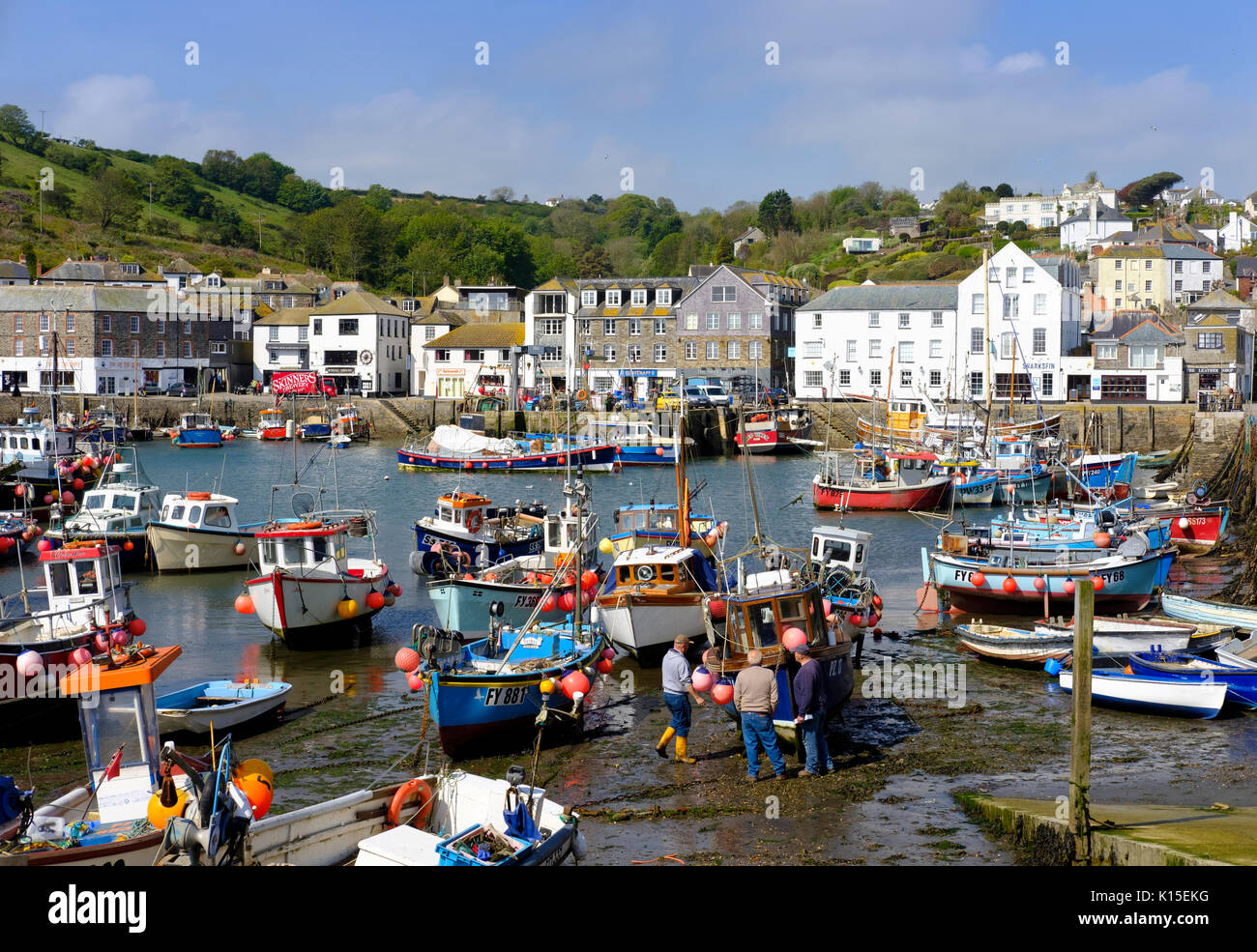 Port de pêche, Mevagissey, Cornwall, Angleterre, Royaume-Uni Banque D'Images