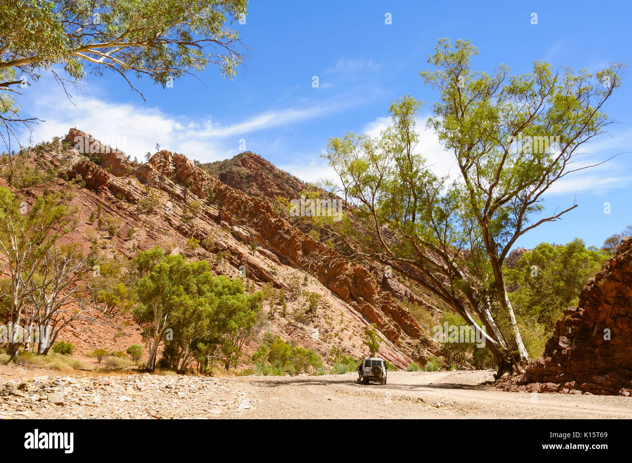 Tour 4WD à Brachina Gorge, dans Wilpena Pound - Flinders Ranges, SA, Australie Banque D'Images