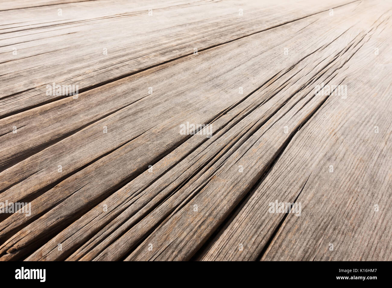 Table en bois ancien vide en perspective - texture bois Banque D'Images
