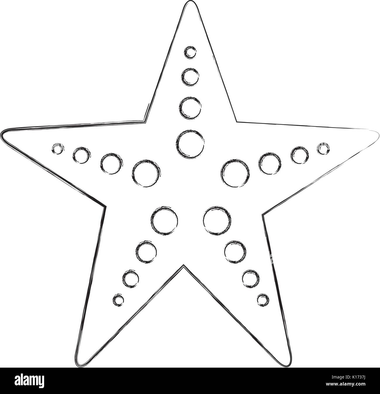 Les étoiles de l'icône de la vie marine Illustration de Vecteur