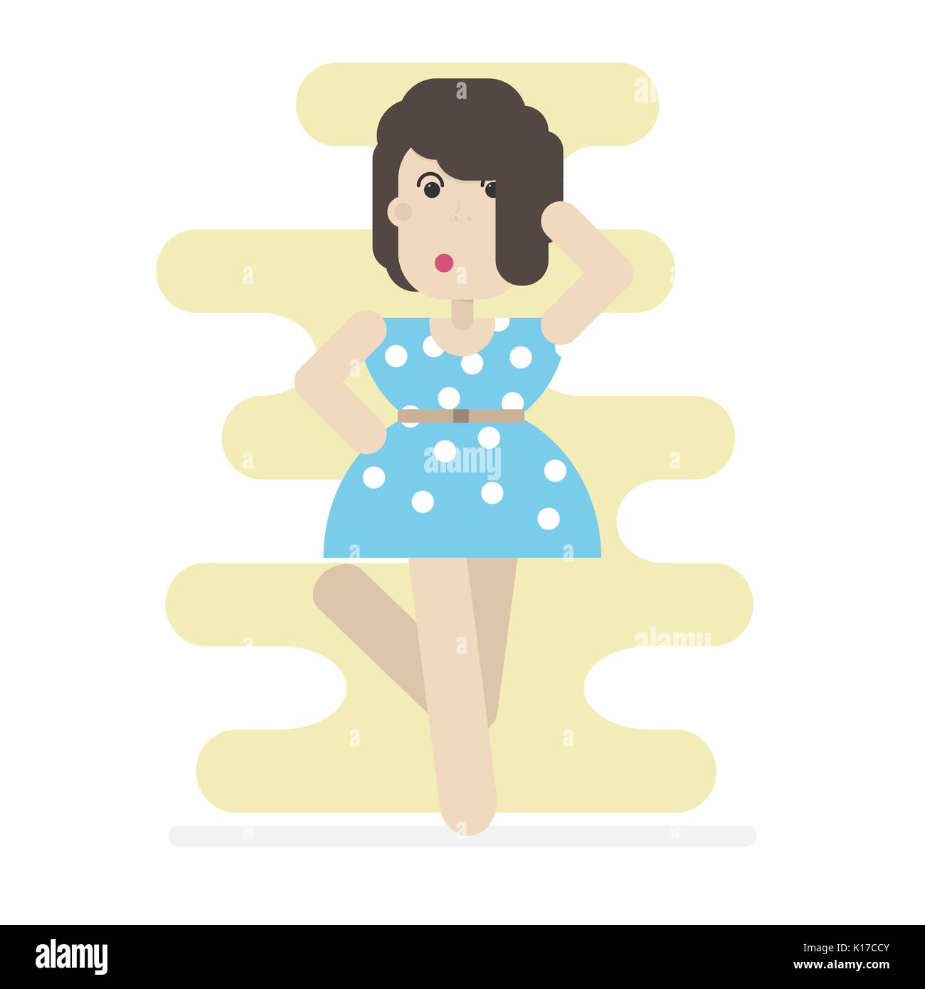 Beautiful brunette woman isolated.Télévision vector illustration. Illustration de Vecteur