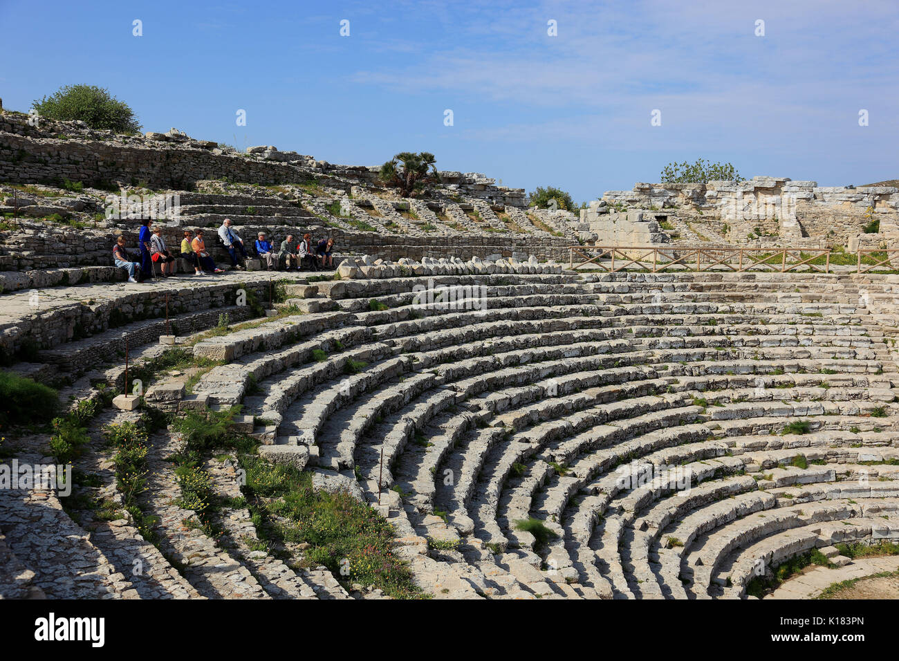 La Sicile, le théâtre grec de la ville antique de Segesta, province de Trapani Banque D'Images