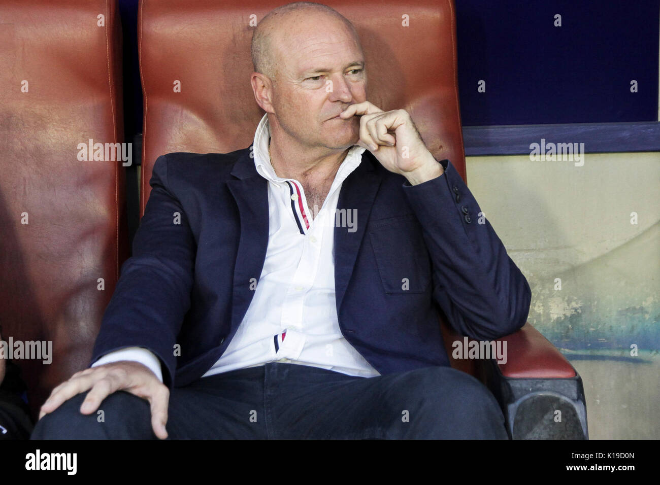 Entraîneur de RC Deportivo de La Coruna Pepe Mel au cours de la Liga espagnole Santander match entre Levante UD et RC Deportivo La Corogne au stade Ciutat de Valencia le 26 août 2017. Banque D'Images