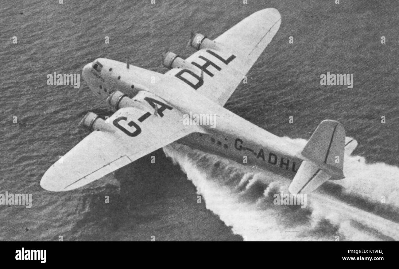 Une photographie de 1934 de l'un des 28 nouveaux avions de la "Flying Boat" (Empire flying bateaux) nommé le Canopus Banque D'Images