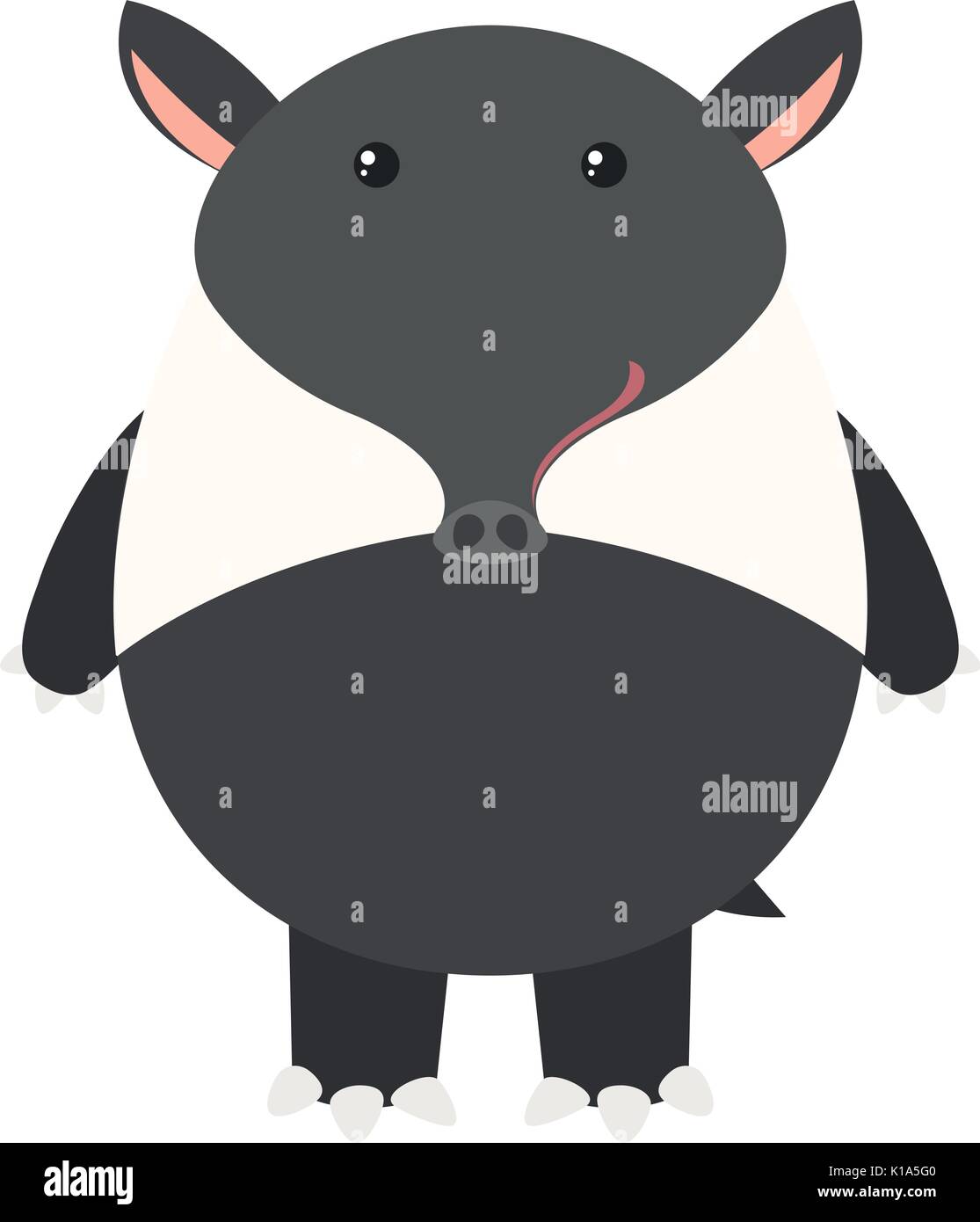 Tapir sur fond blanc illustration Illustration de Vecteur
