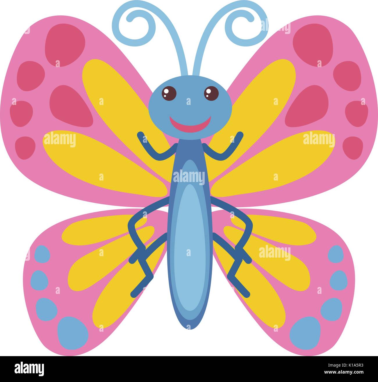 Papillon aux ailes rose illustration Illustration de Vecteur