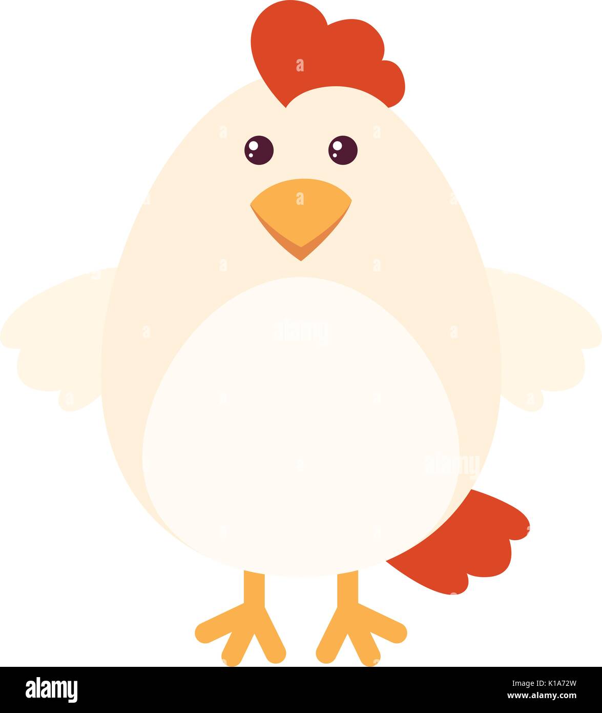 Avec du blanc de poulet mignon visage illustration Illustration de Vecteur